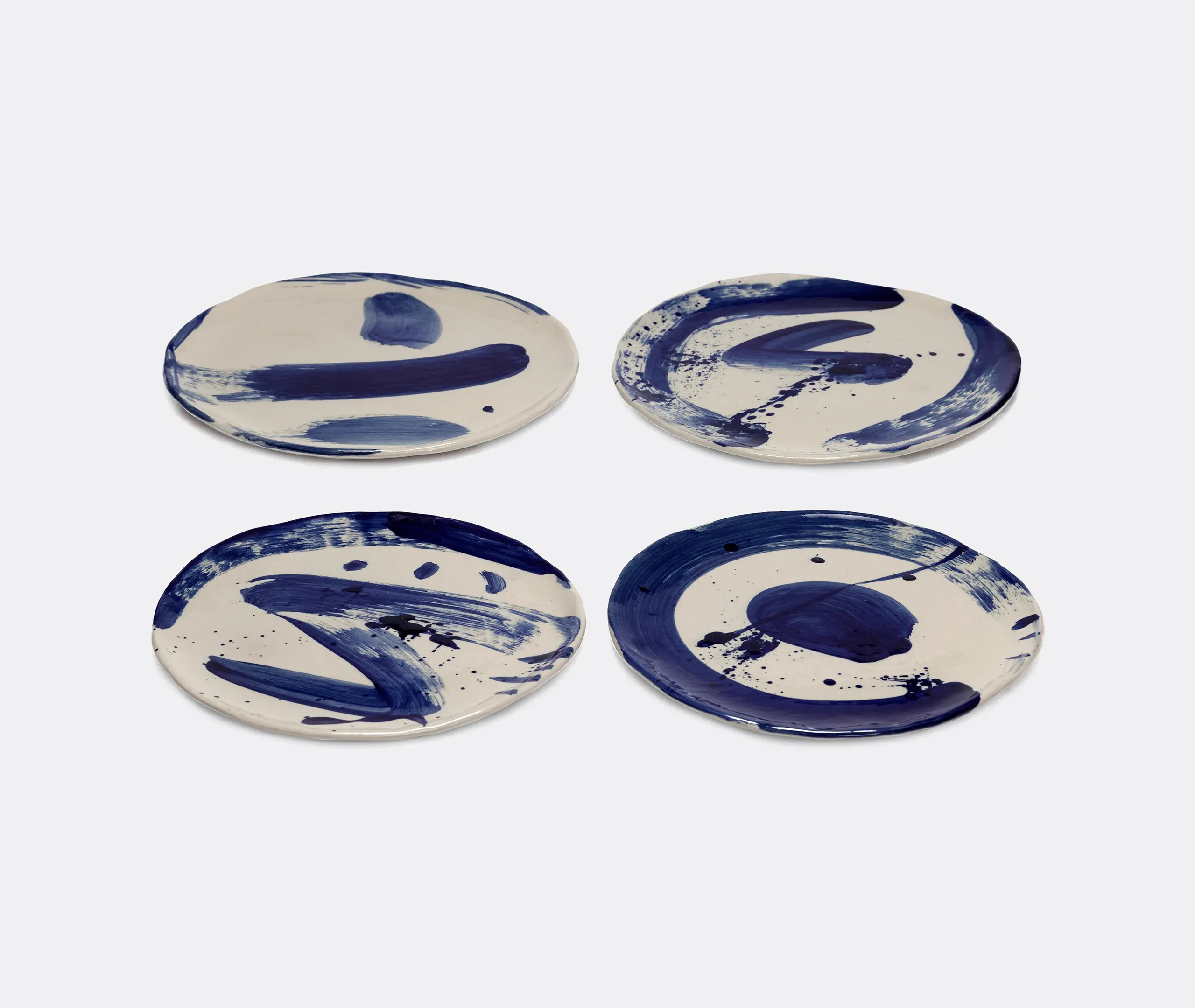 Sophia Breakfast Plate Set of Four - Blue, Beige alternate view