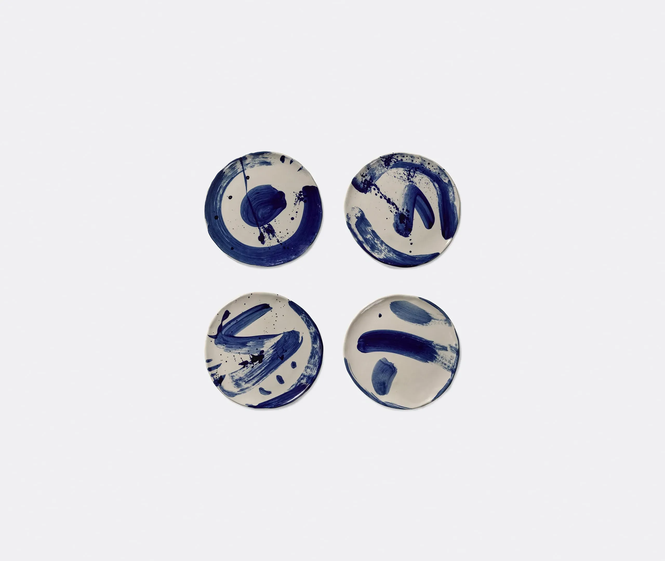 Sophia Breakfast Plate Set of Four - Blue, Beige product