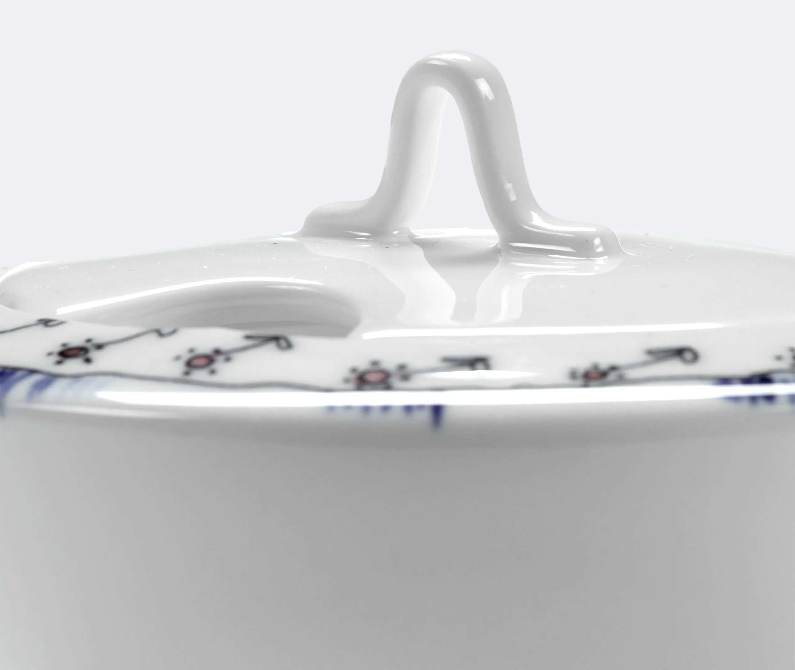 Sugar Bowl with Floral Motif - Multicolor, Porcelain