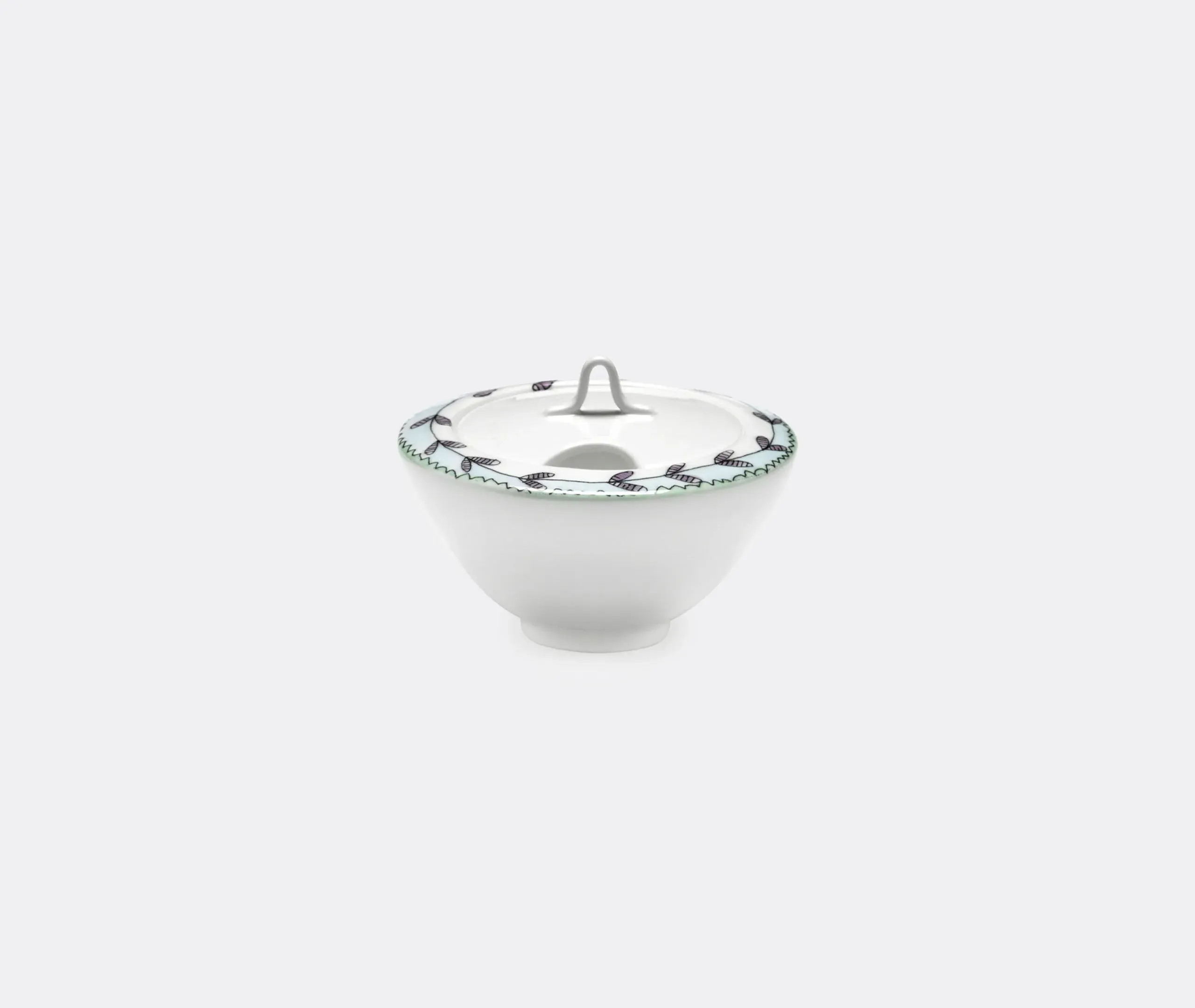 Sugar Bowl with Floral Motif - Multicolor, Porcelain image