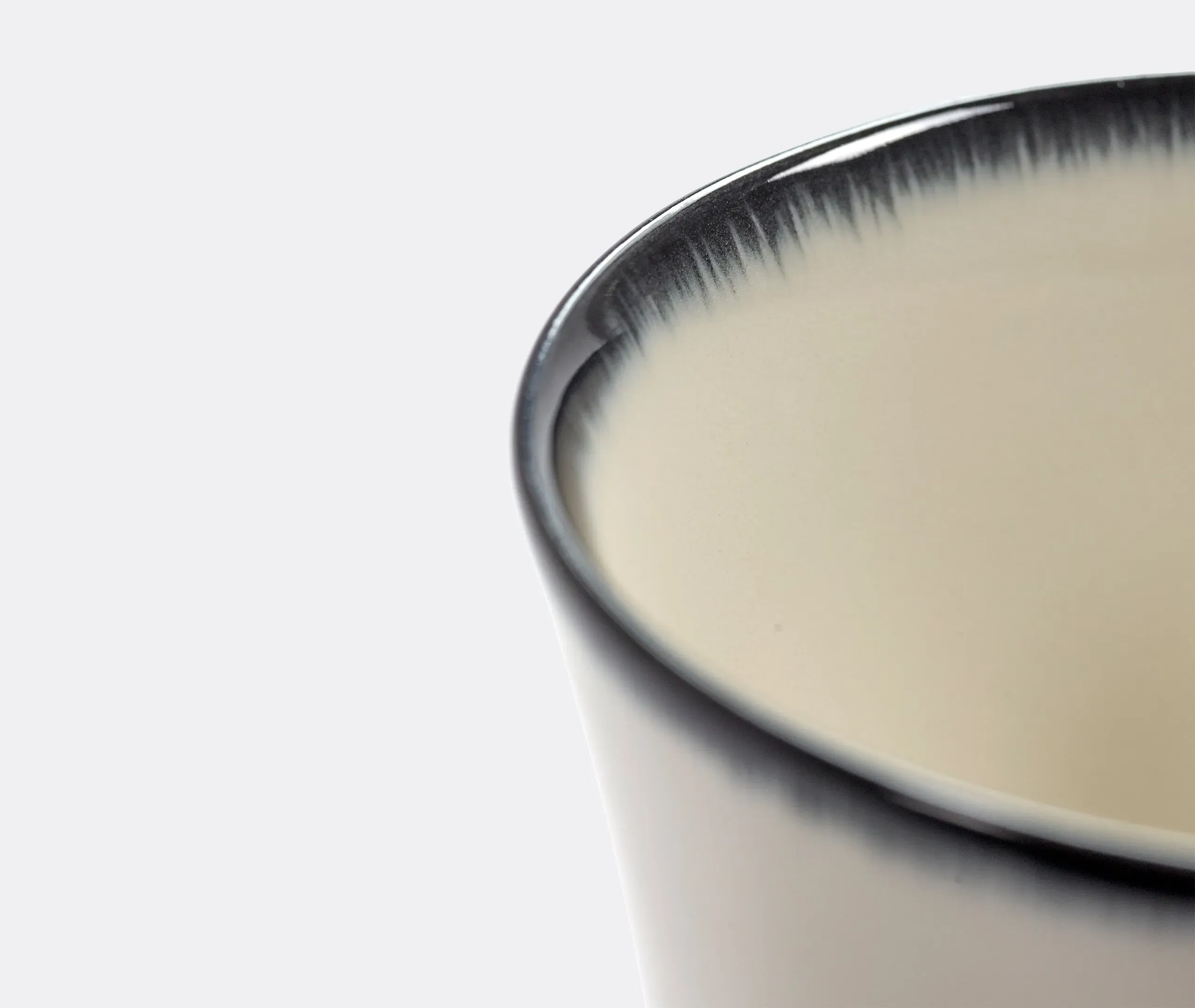 Tall Mug Set with Hand-Painted Rim - White, Porcelain