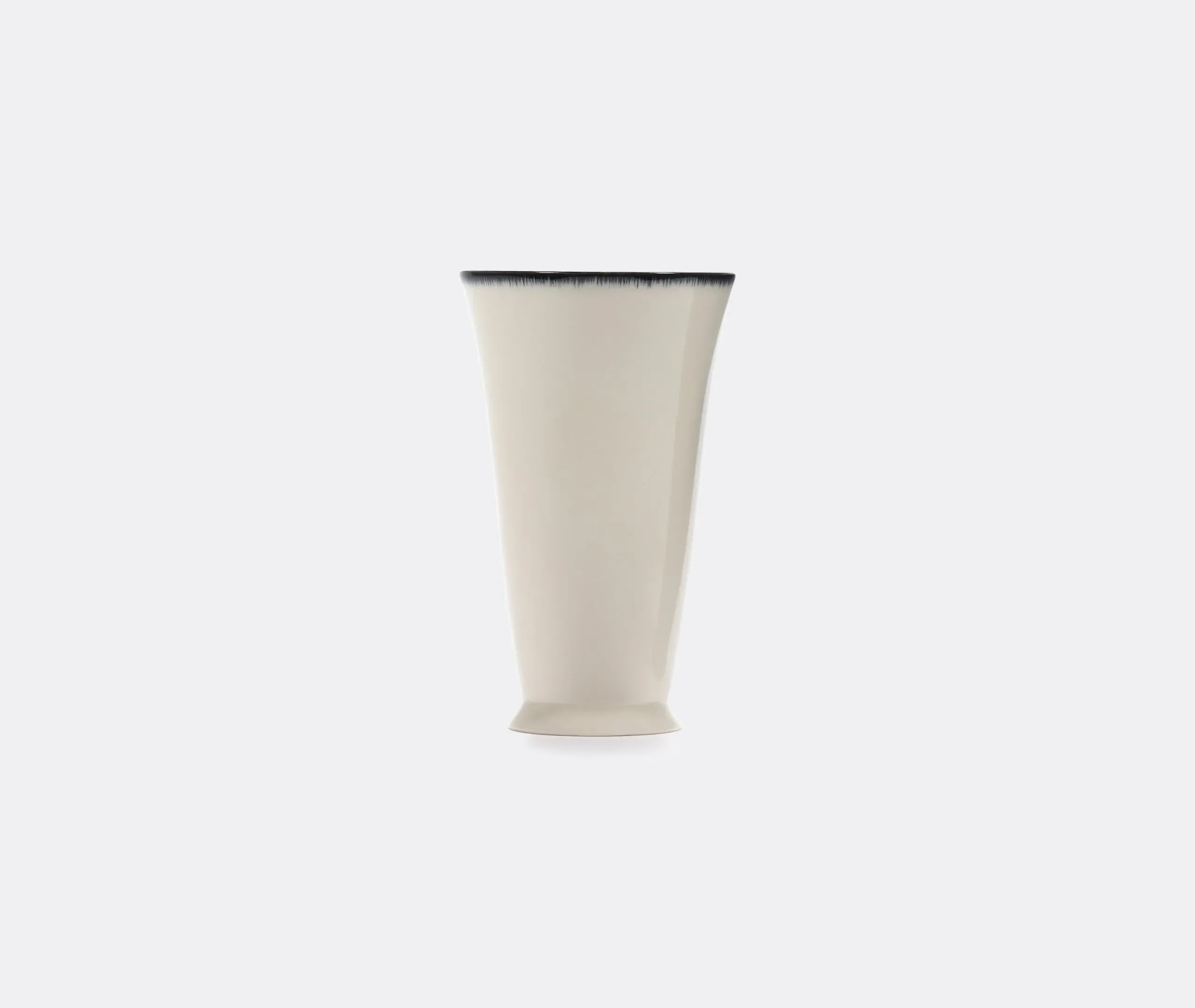 Tall Mug Set with Hand-Painted Rim - White, Porcelain