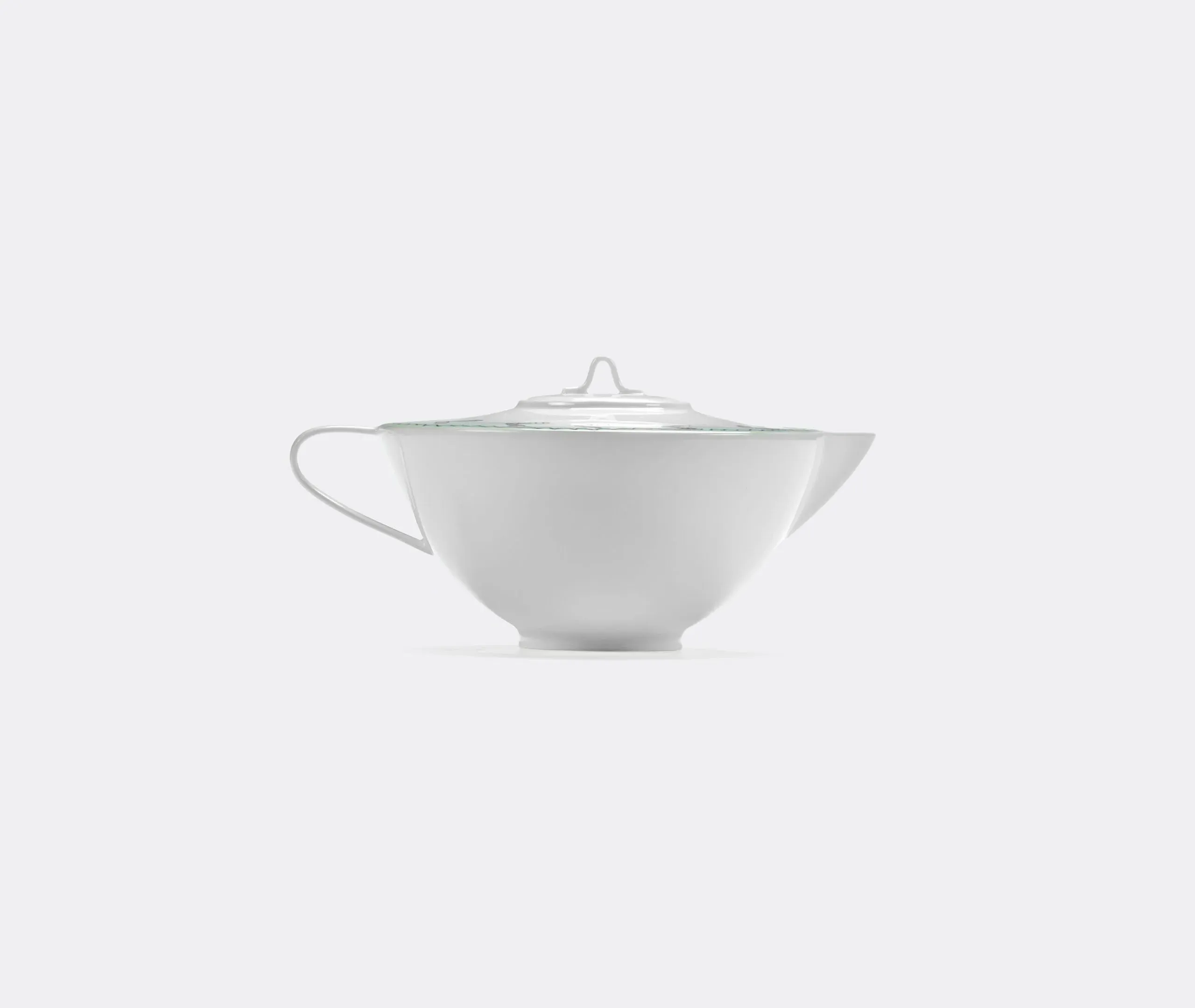 Teapot with Floral Motif - Multicolor, Porcelain