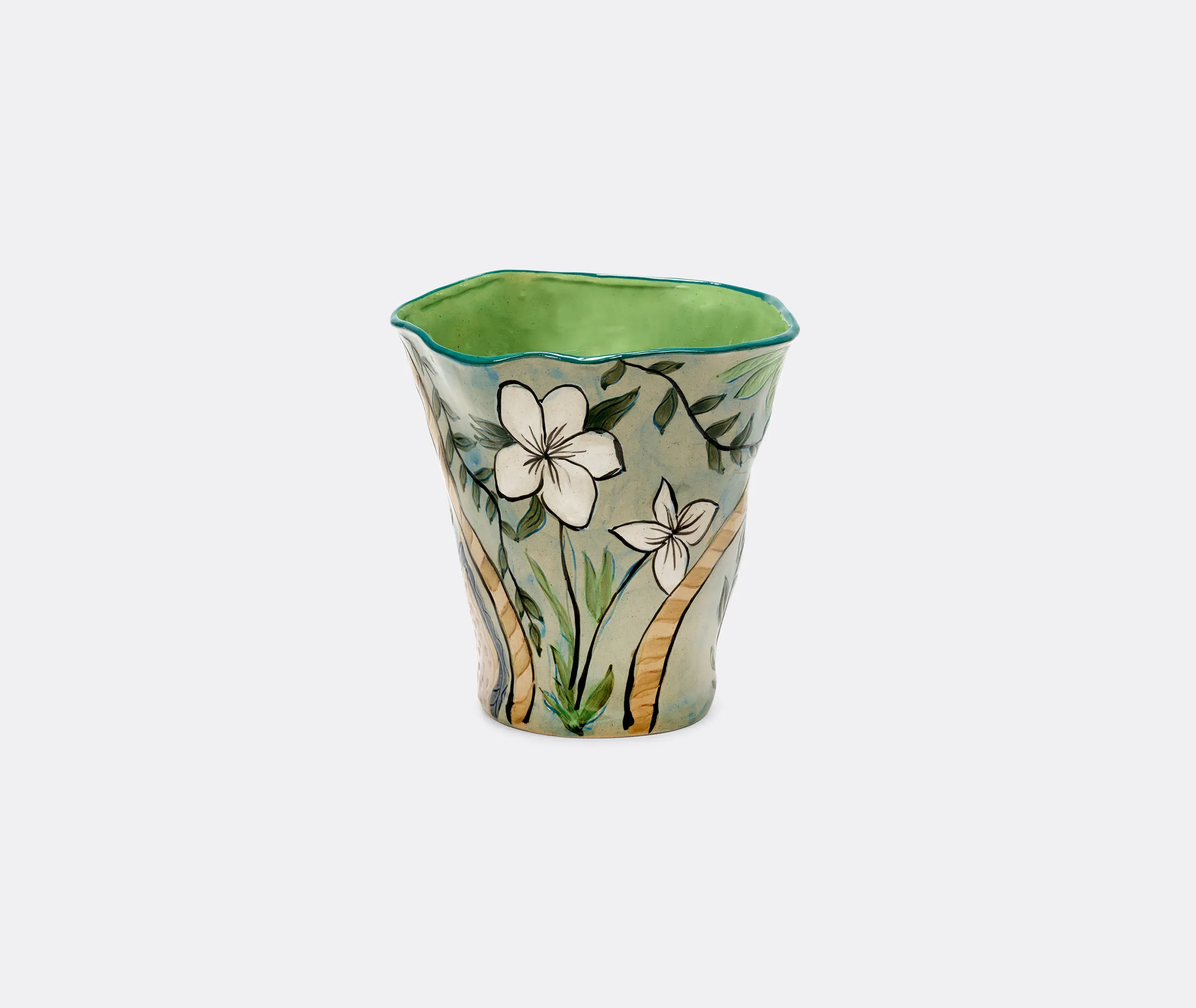 Terres de Rêves 01 Handpainted Vase - Multicolour, White Clay product