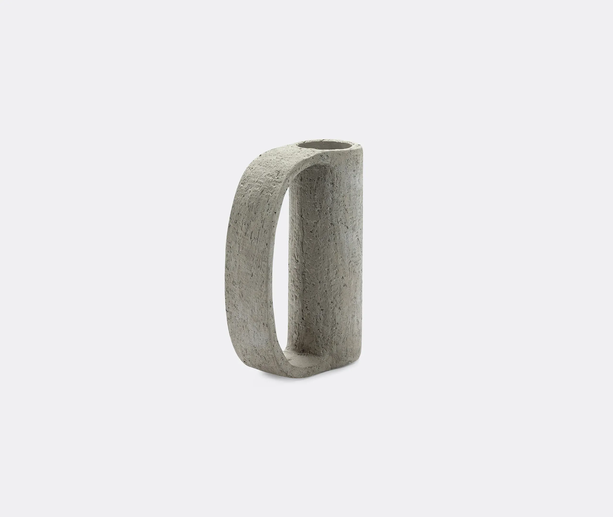 Vase 02 FCK Tubular Vase with Handle - Grey, Cement alternate view