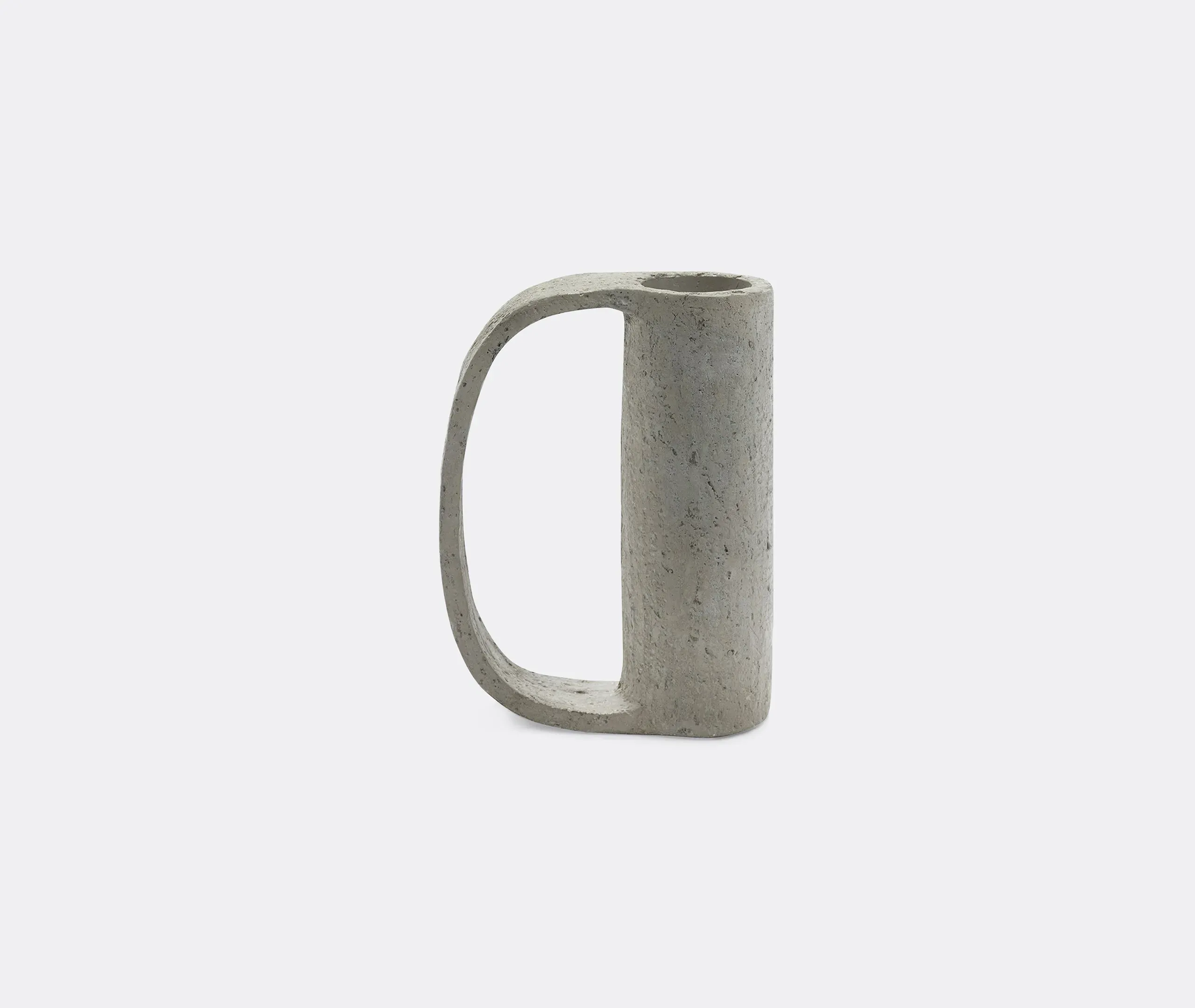 Vase 02 FCK Tubular Vase with Handle - Grey, Cement product