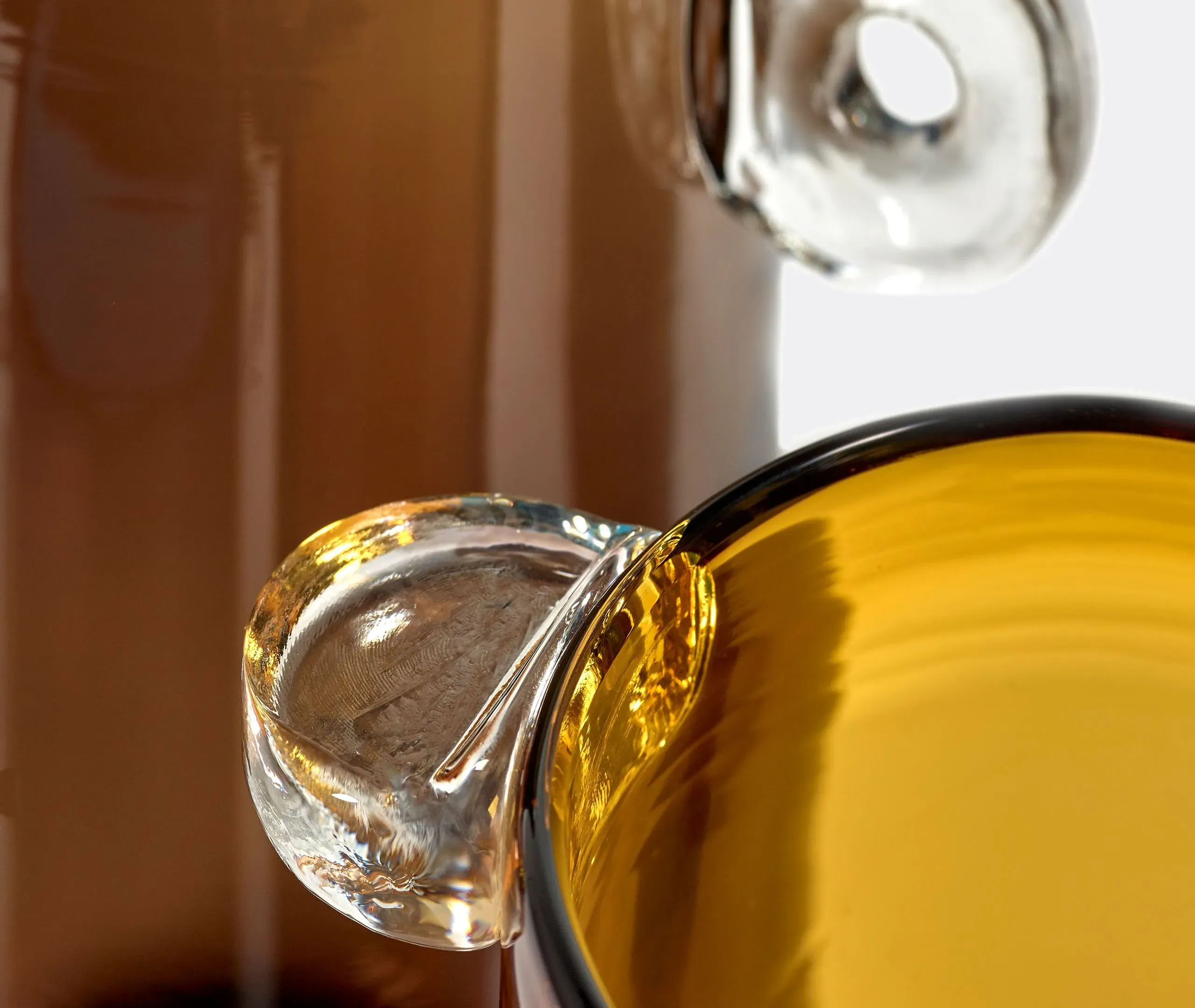 Wind & Fire Cylindrical Vase - Amber, Glass