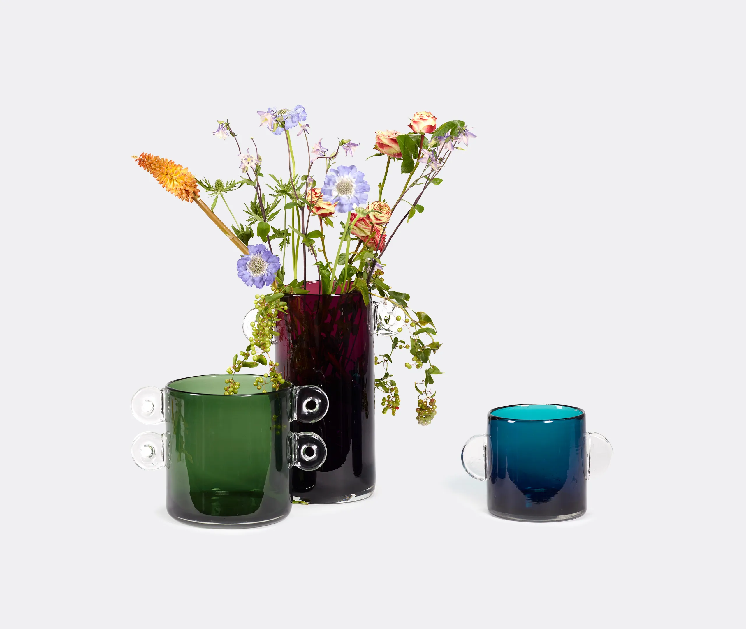 Wind & Fire Cylindrical Vase - Aubergine, Glass