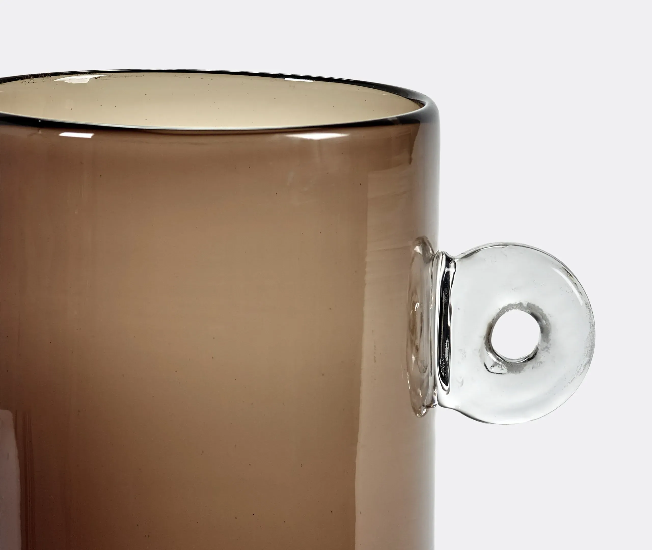 Wind & Fire Cylindrical Vase - Dark Brown, Glass