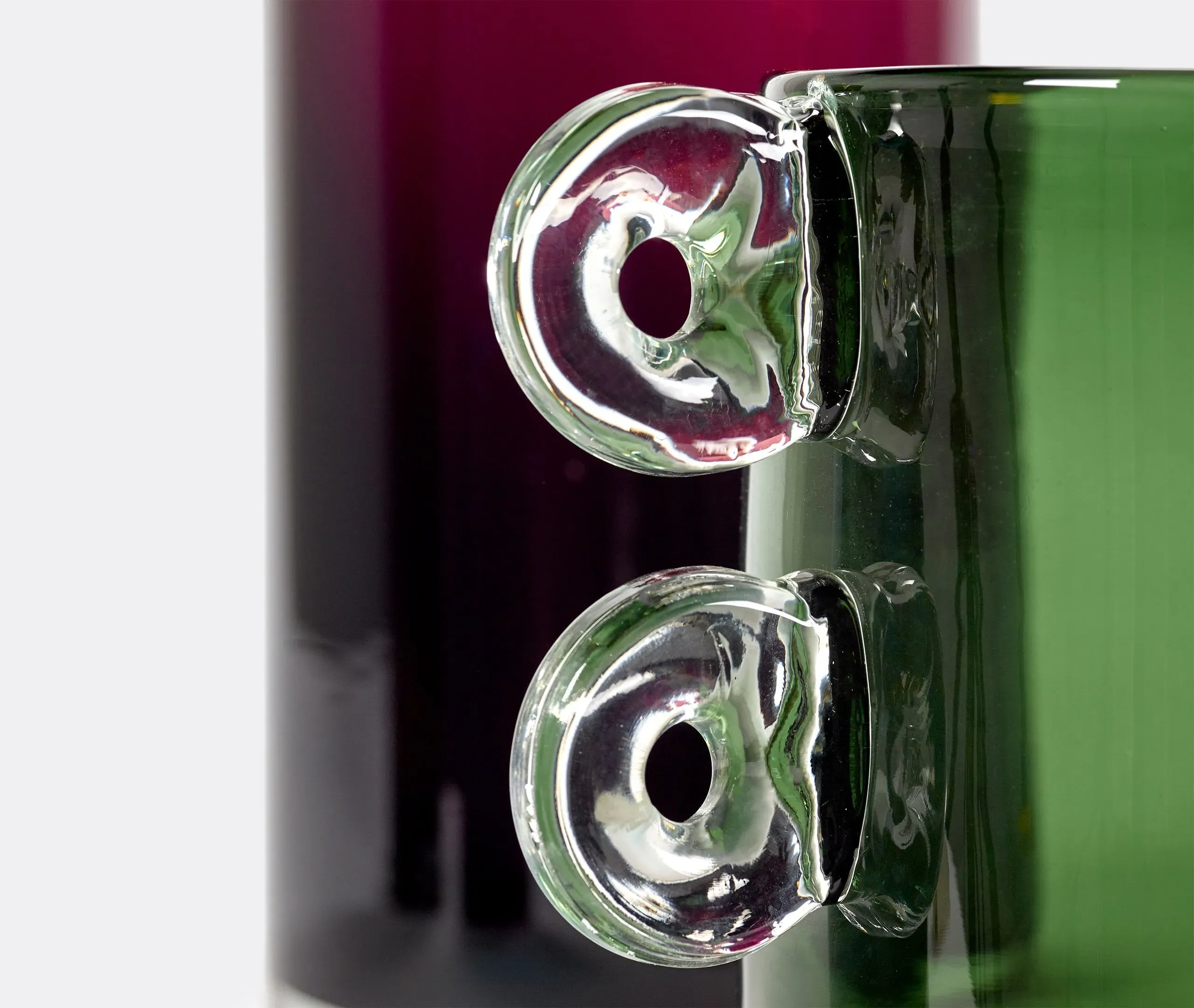 Wind & Fire Cylindrical Vase - Dark Green, Glass