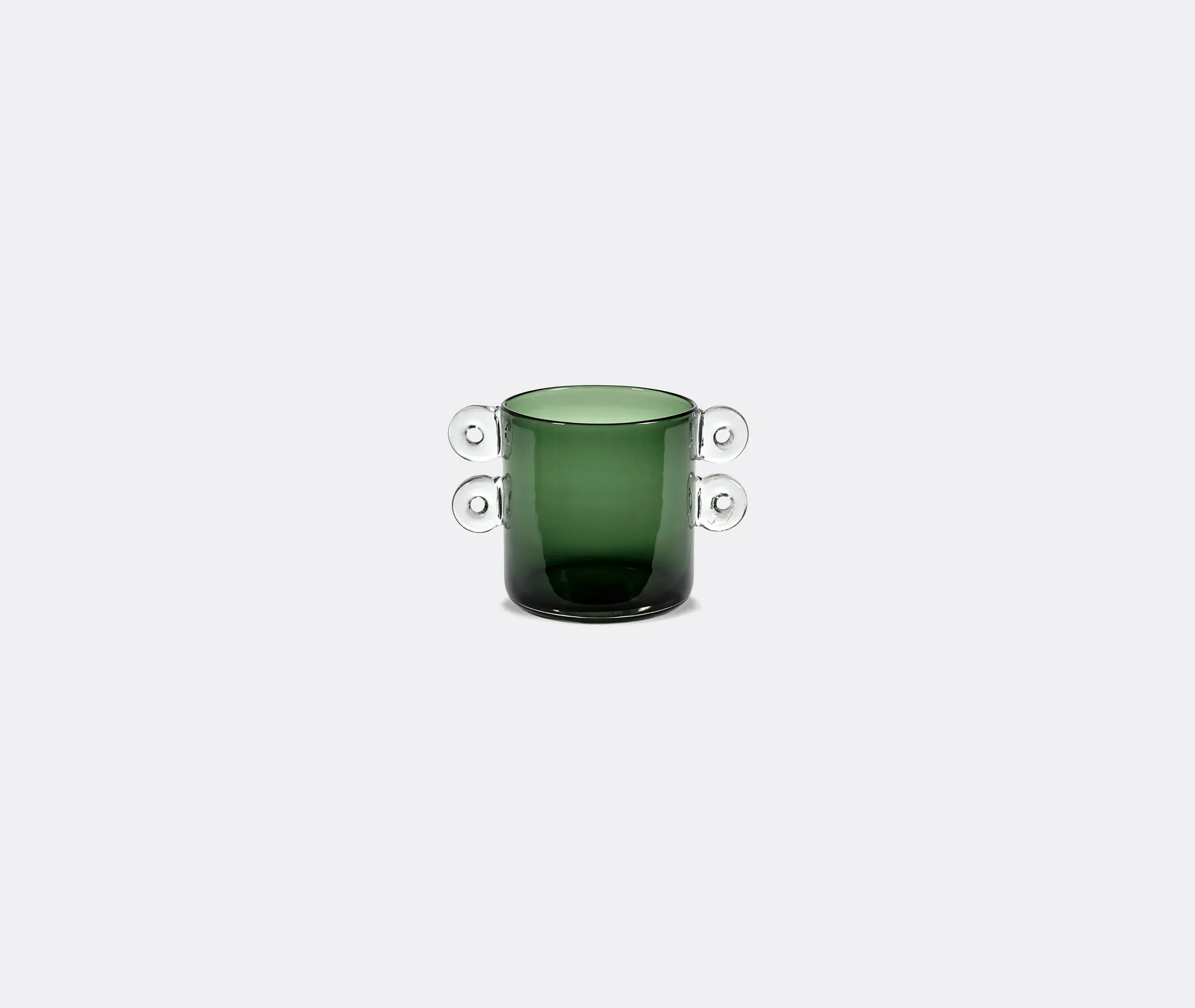 Wind & Fire Cylindrical Vase - Dark Green, Glass