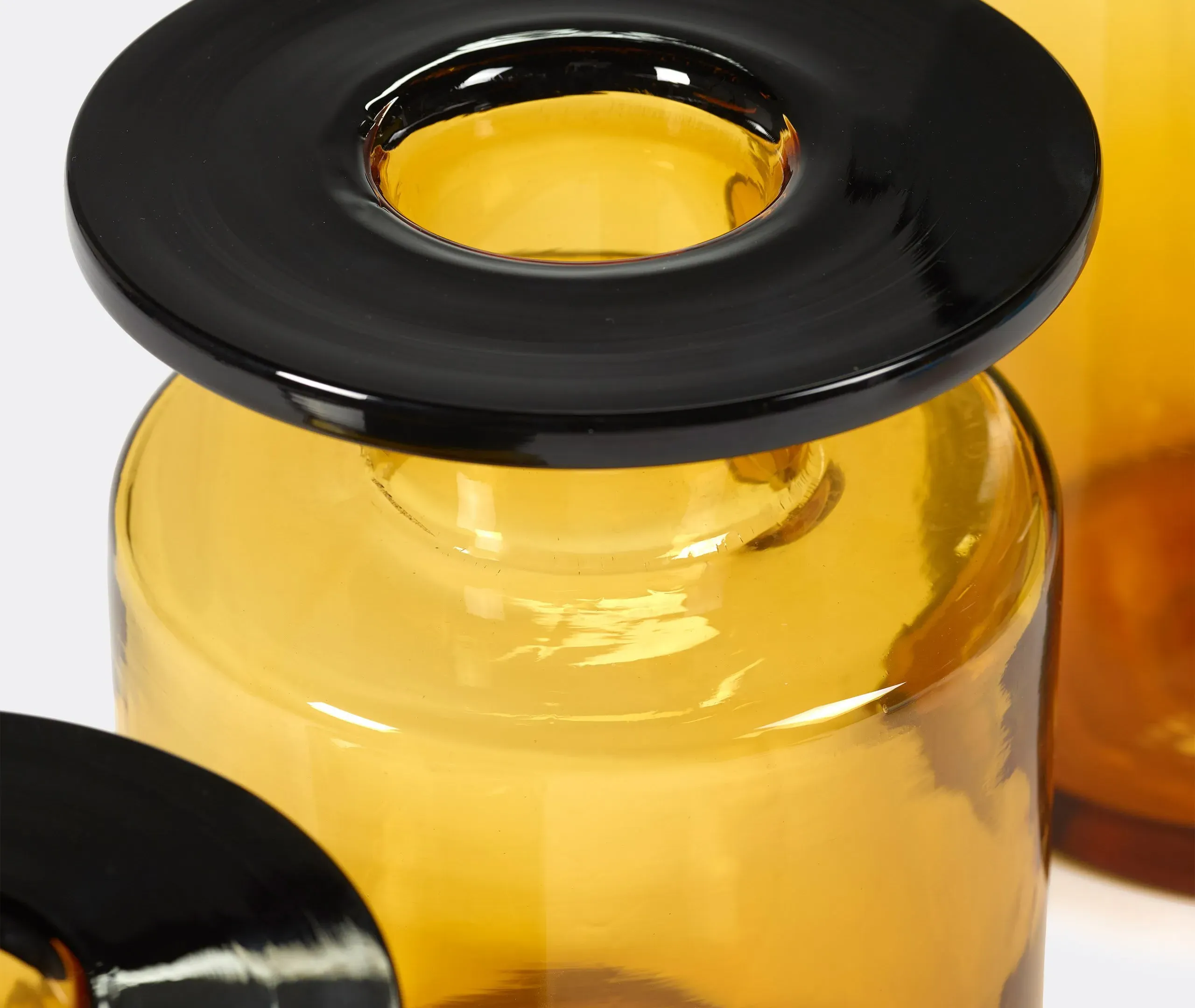 Wind & Fire Medium Cylindrical Vase - Amber, Glass