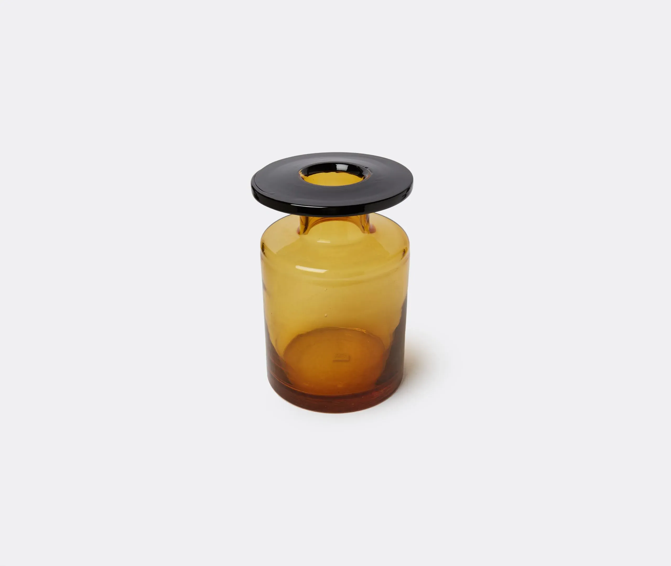 Wind & Fire Medium Cylindrical Vase - Amber, Glass