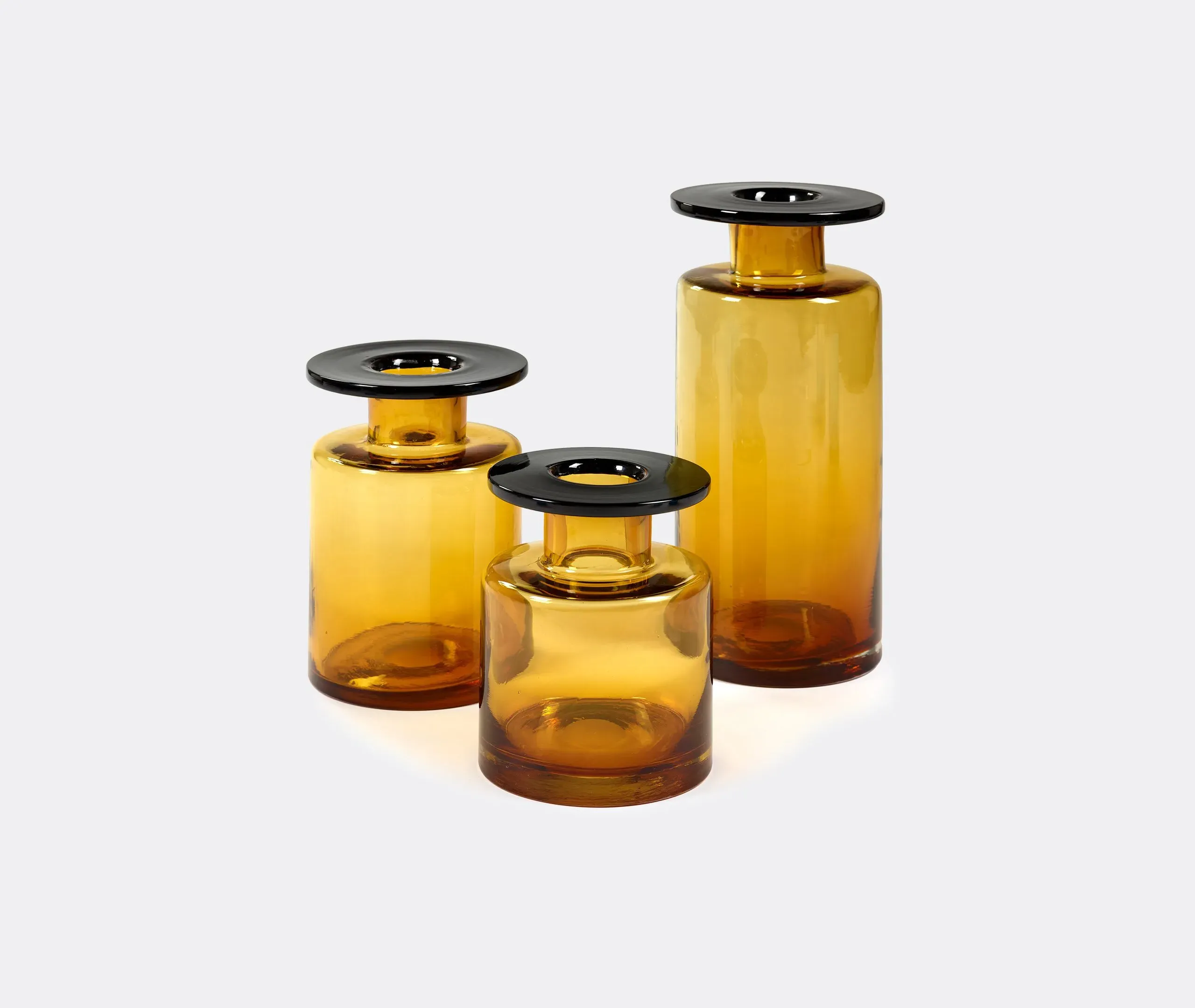 Wind & Fire Small Cylindrical Vase - Amber, Glass