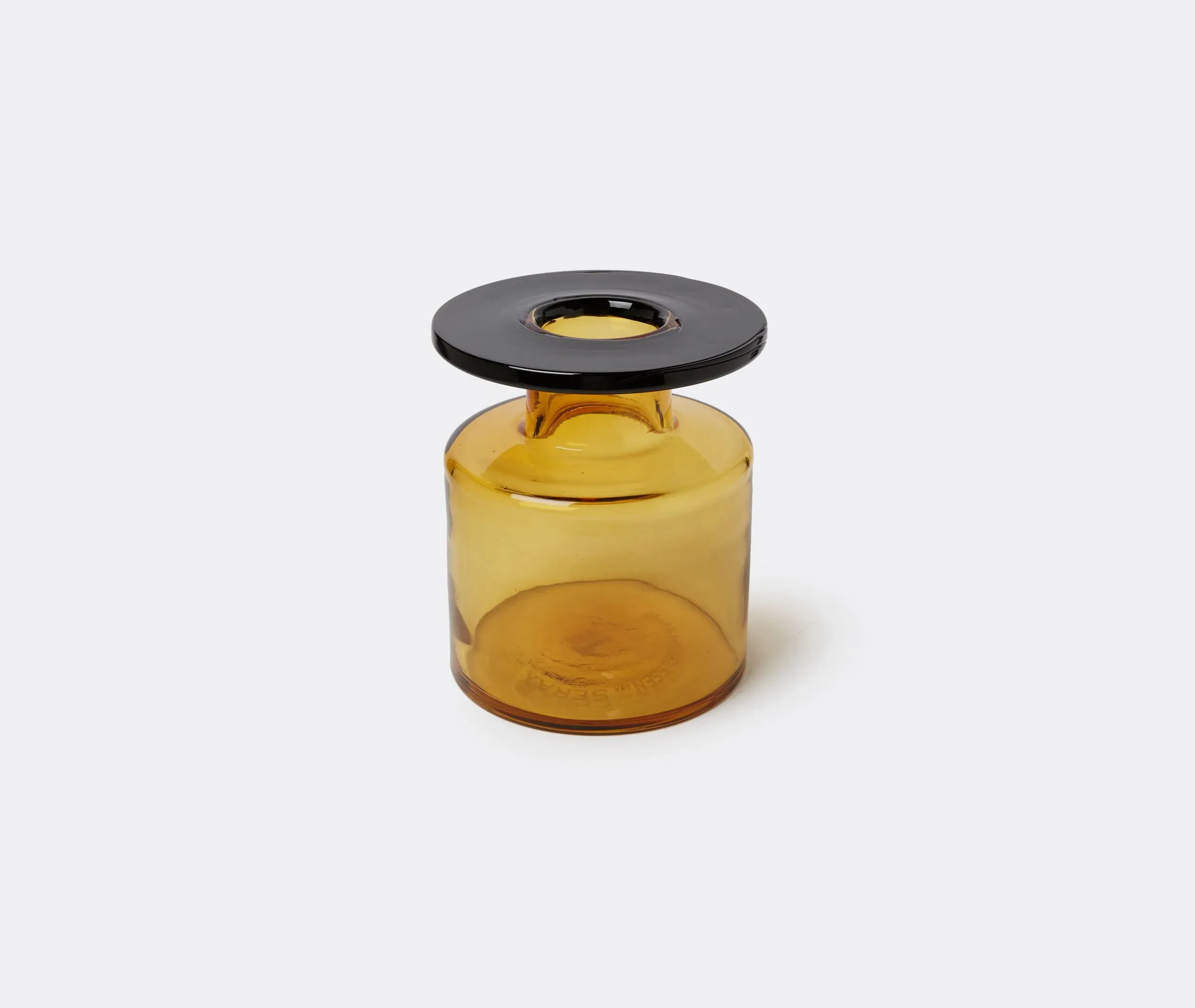 Wind & Fire Small Cylindrical Vase - Amber, Glass