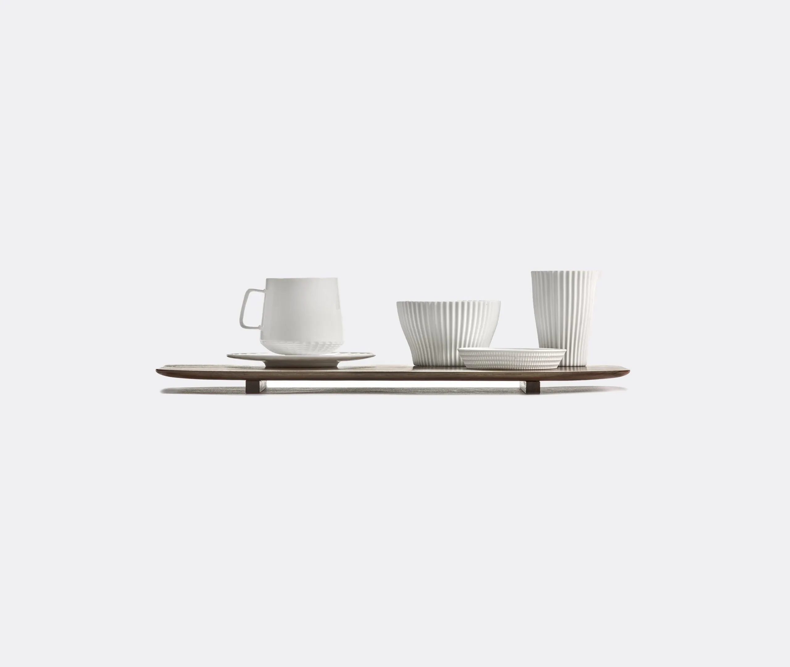 Wooden Serving Tray with Feet - Brown, Walnut
