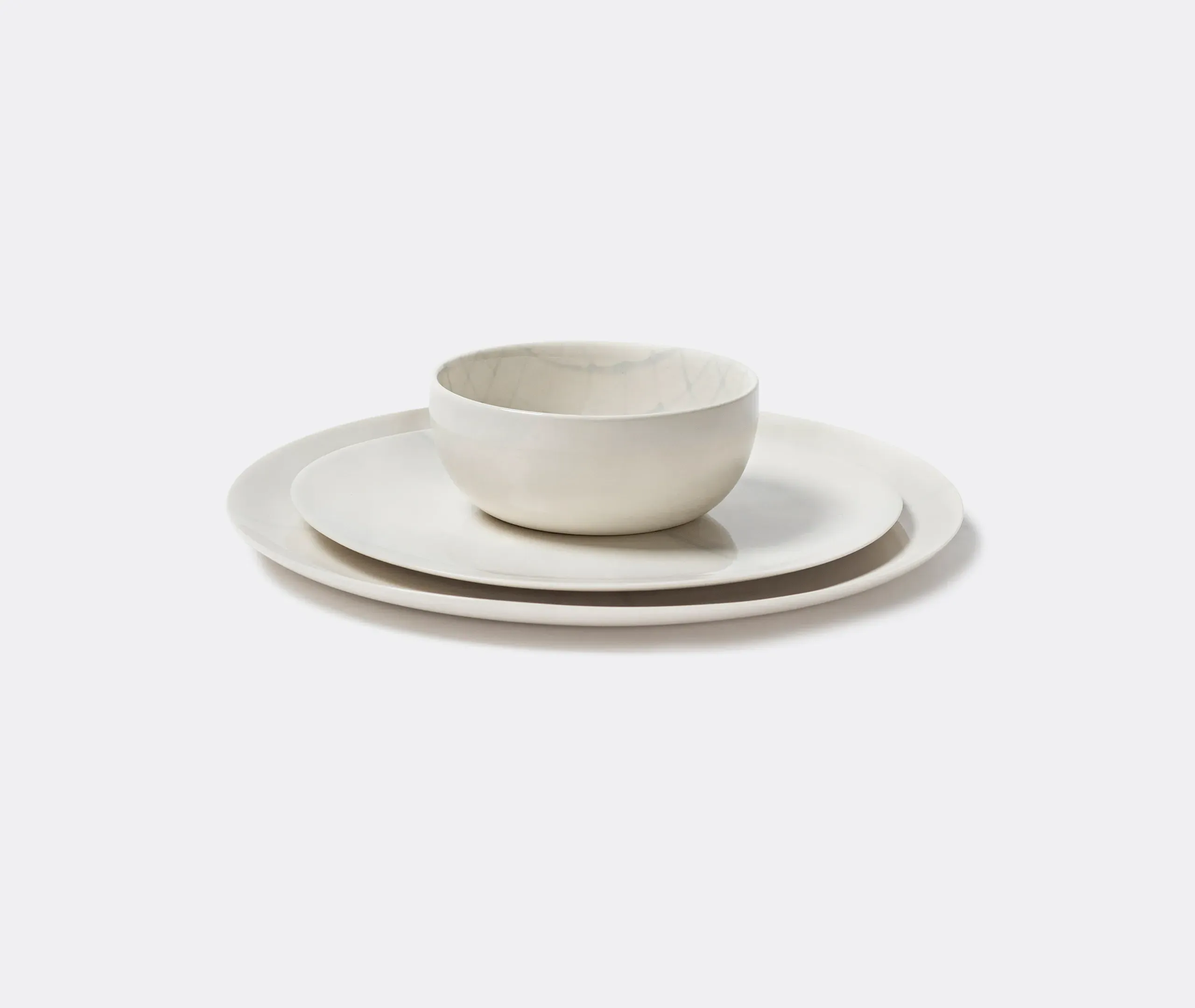 Zuma 12-Piece Dinner Set - White, Porcelain