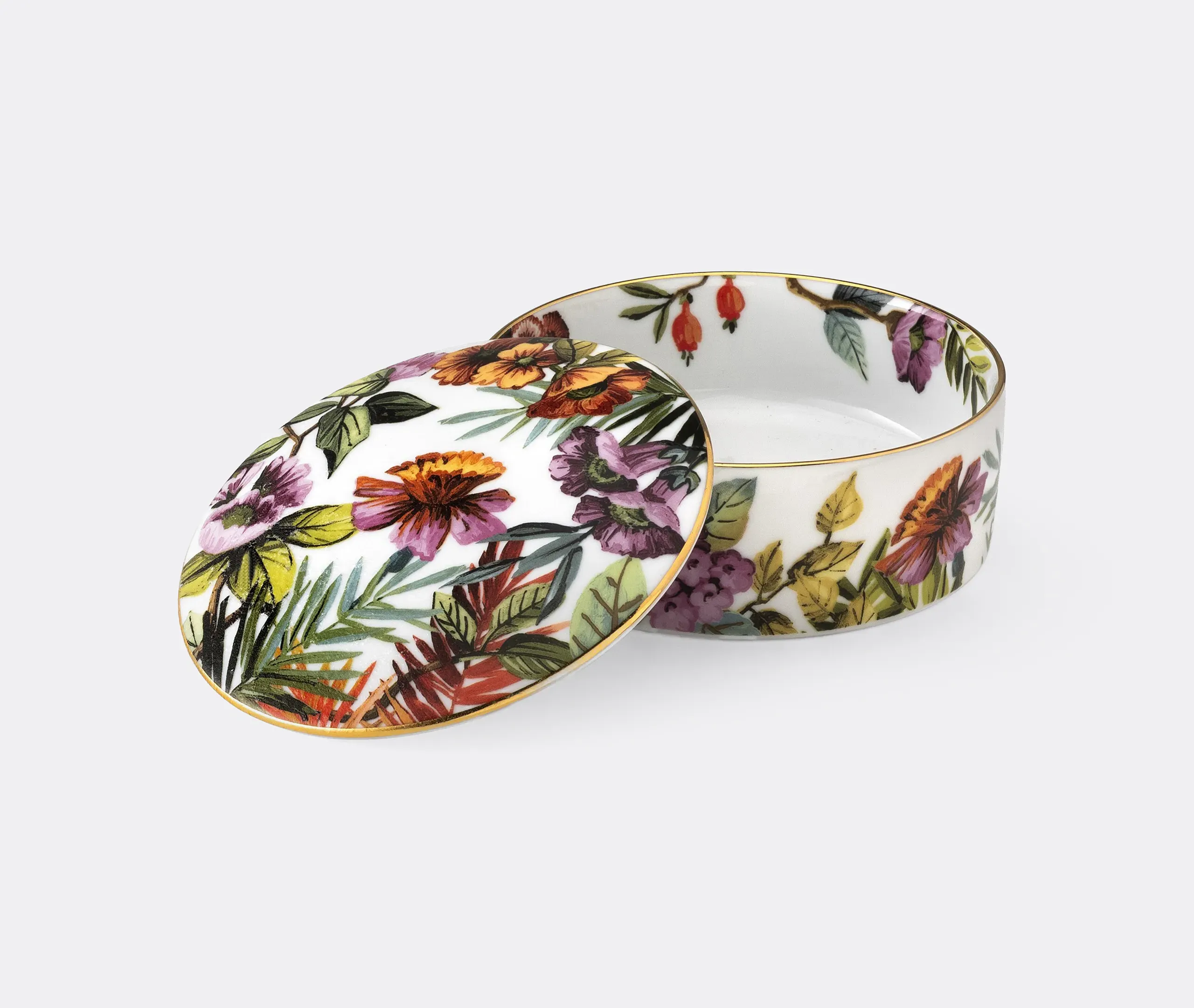 Jungle Lidded Jewelry Box - Multicolor, Porcelain alternate view