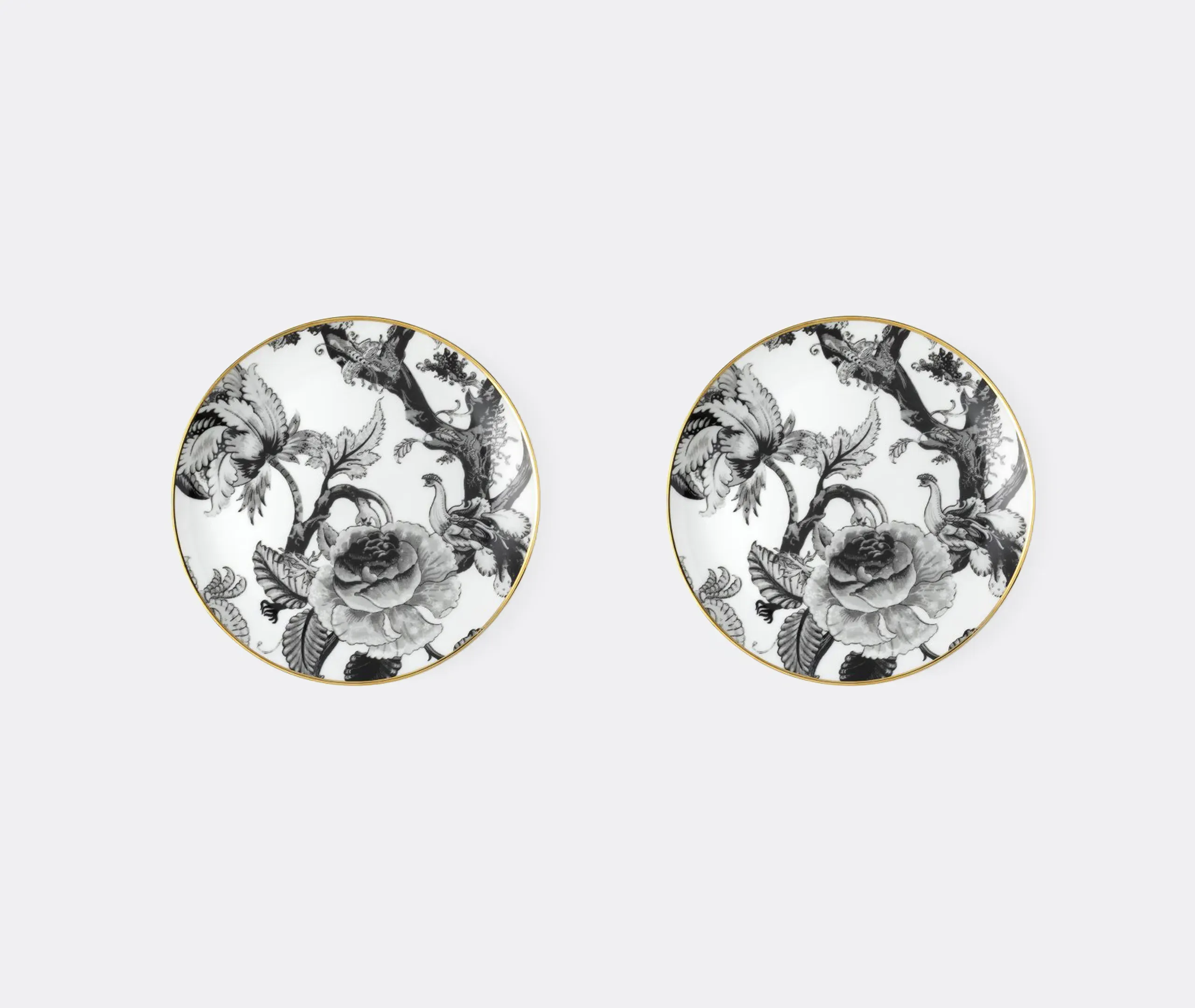 Secret Garden Bread Plate Set of Two - Black and White, Multicolour product