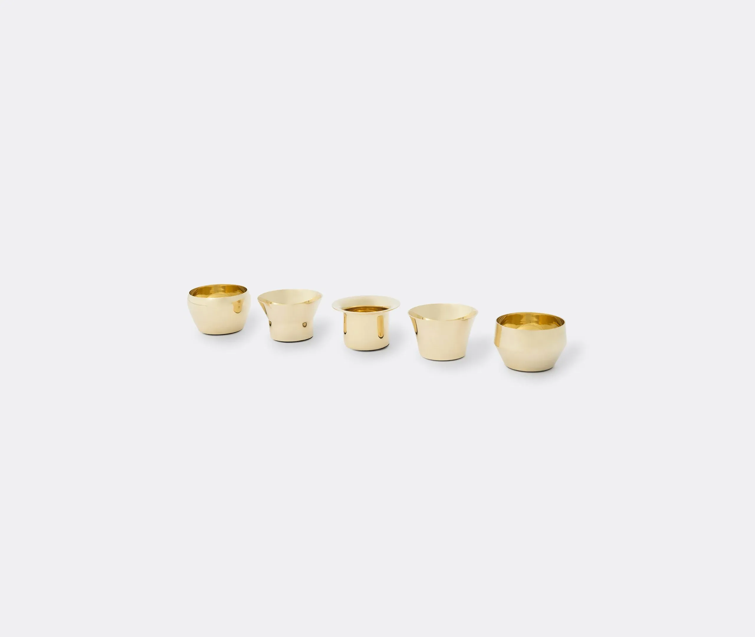 5-Pack Tea Light Holders - Brass, Metal