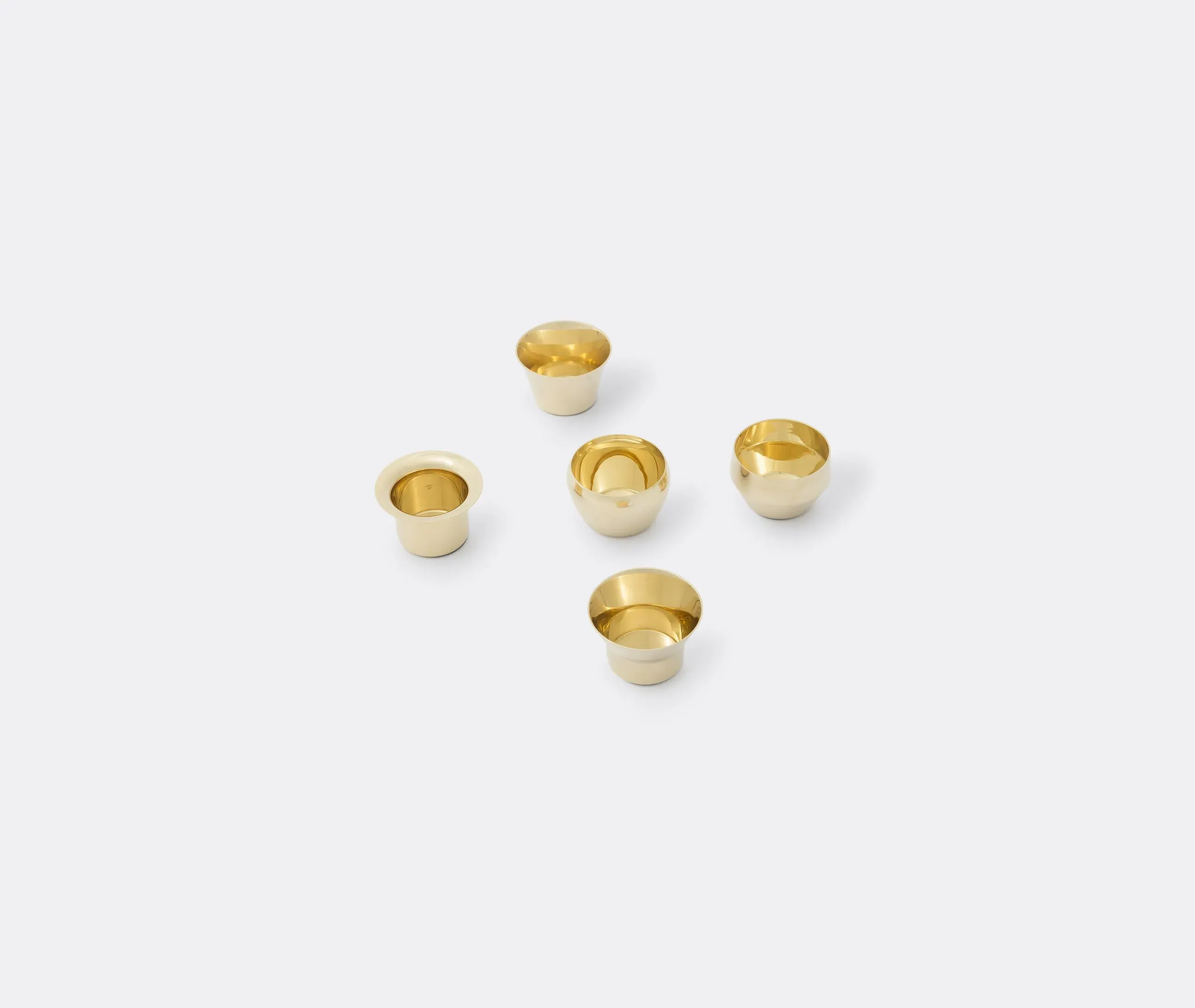 5-Pack Tea Light Holders - Brass, Metal