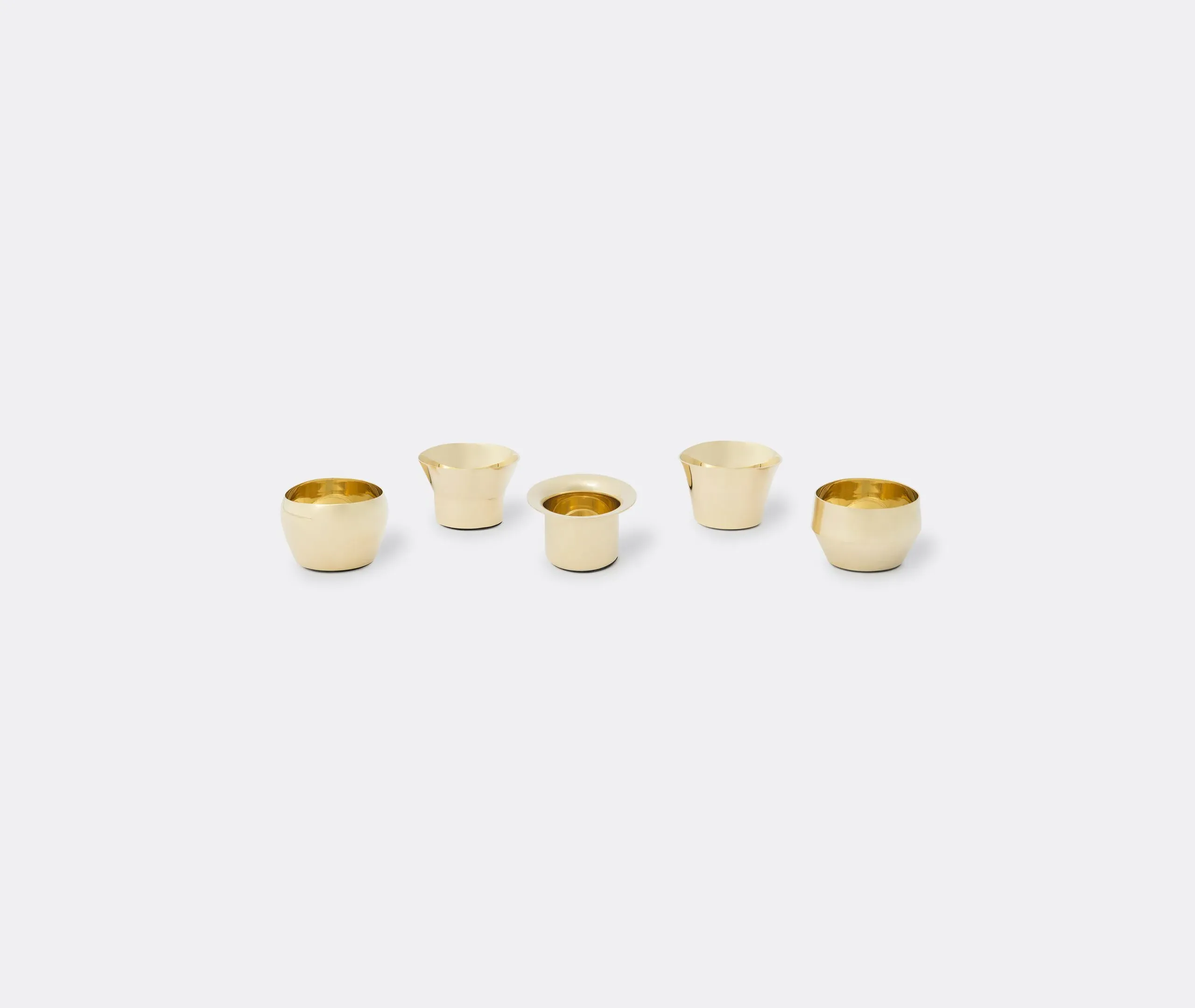 5-Pack Tea Light Holders - Brass, Metal image