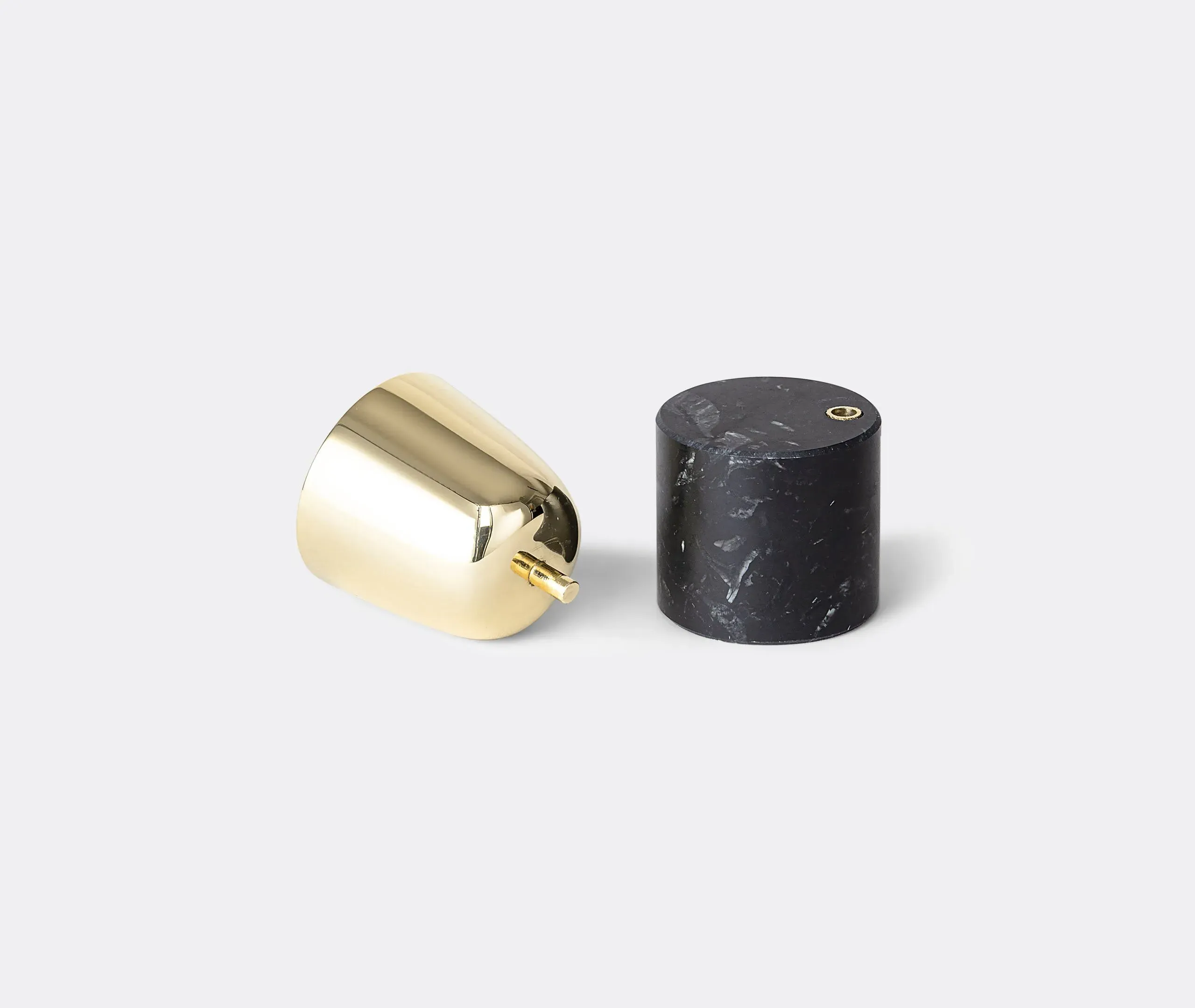 Geometric Candle Holder Model A - Black, Marble