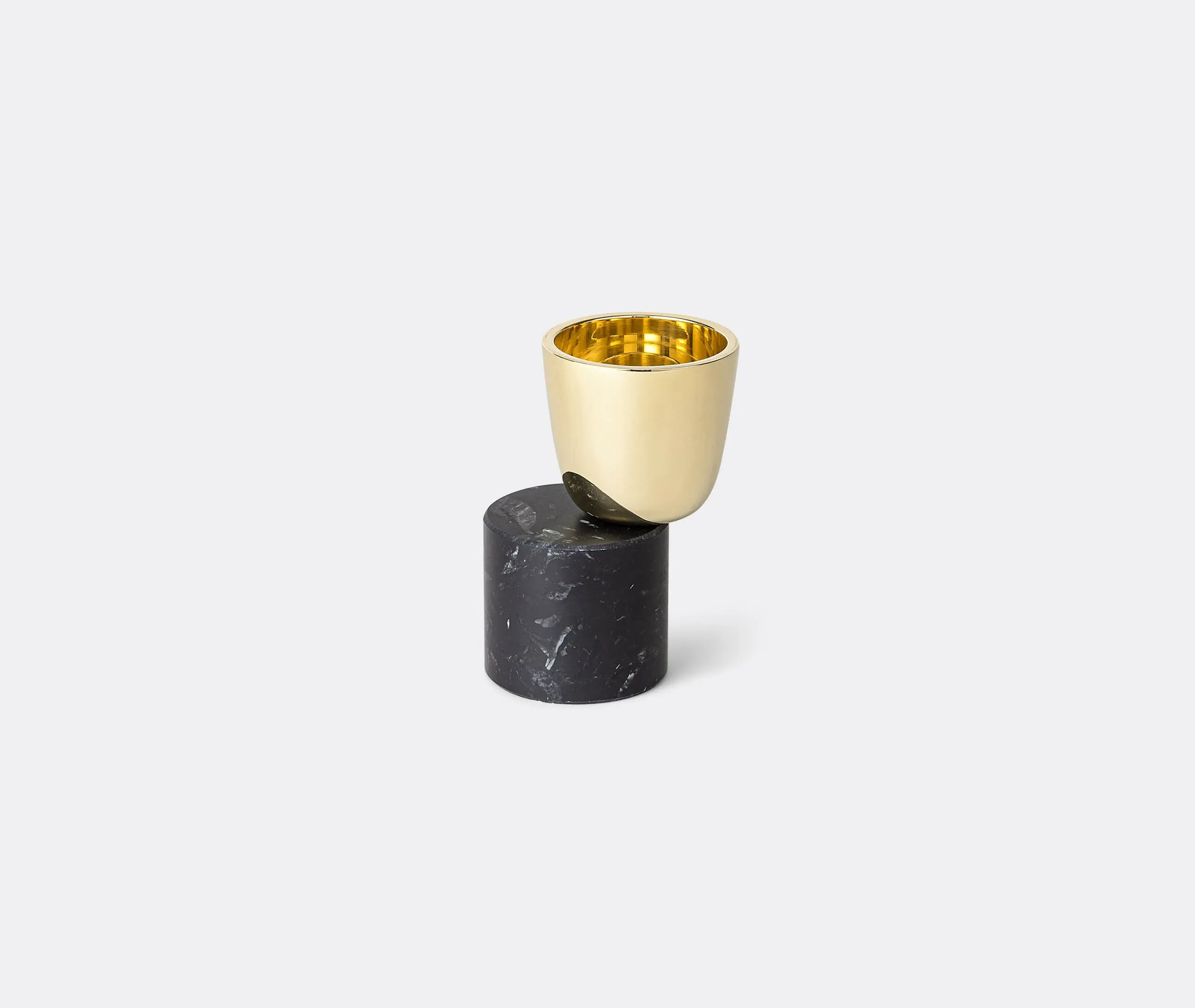 Geometric Candle Holder Model A - Black, Marble