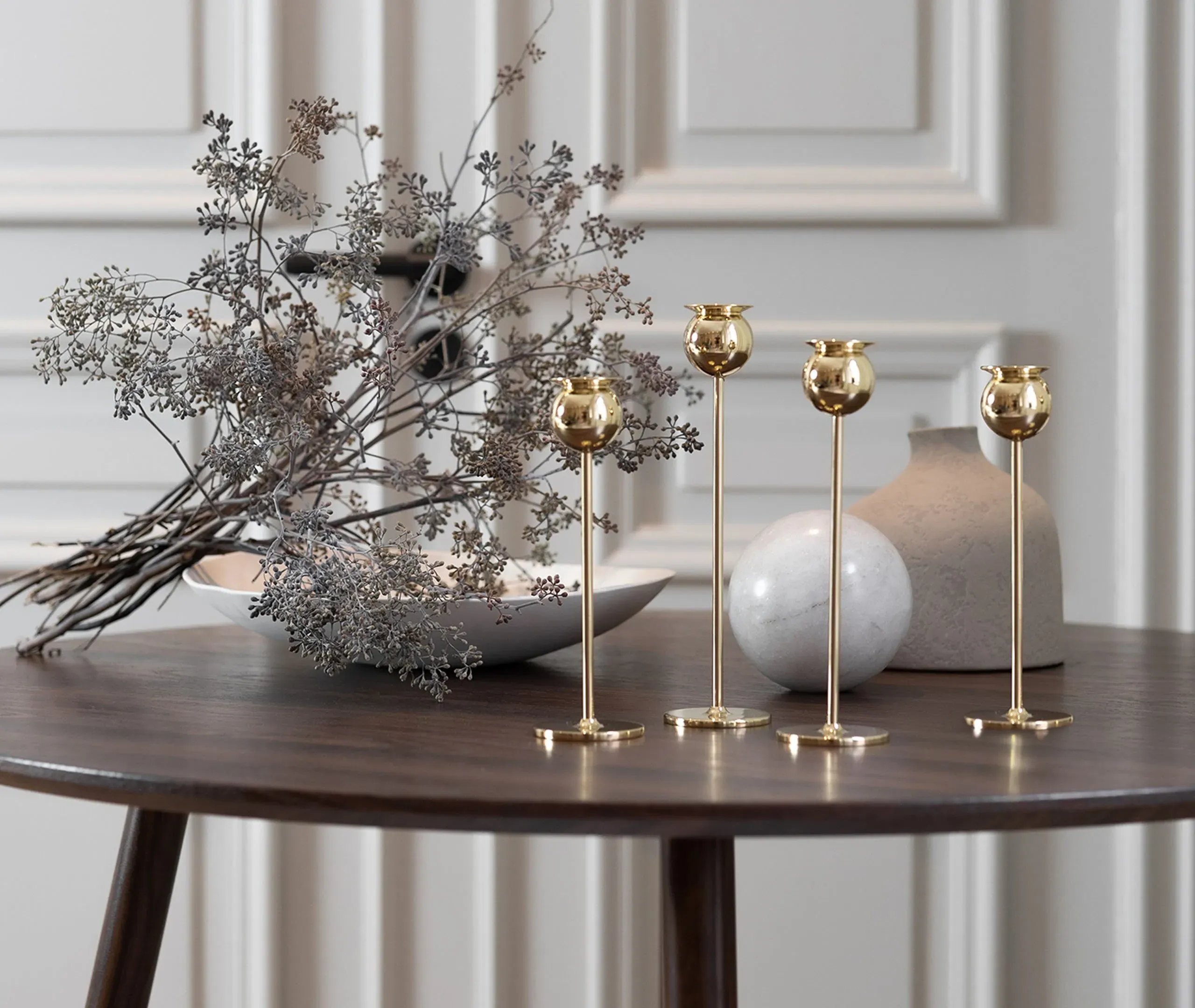 Tulip Small Candlestick - Brass