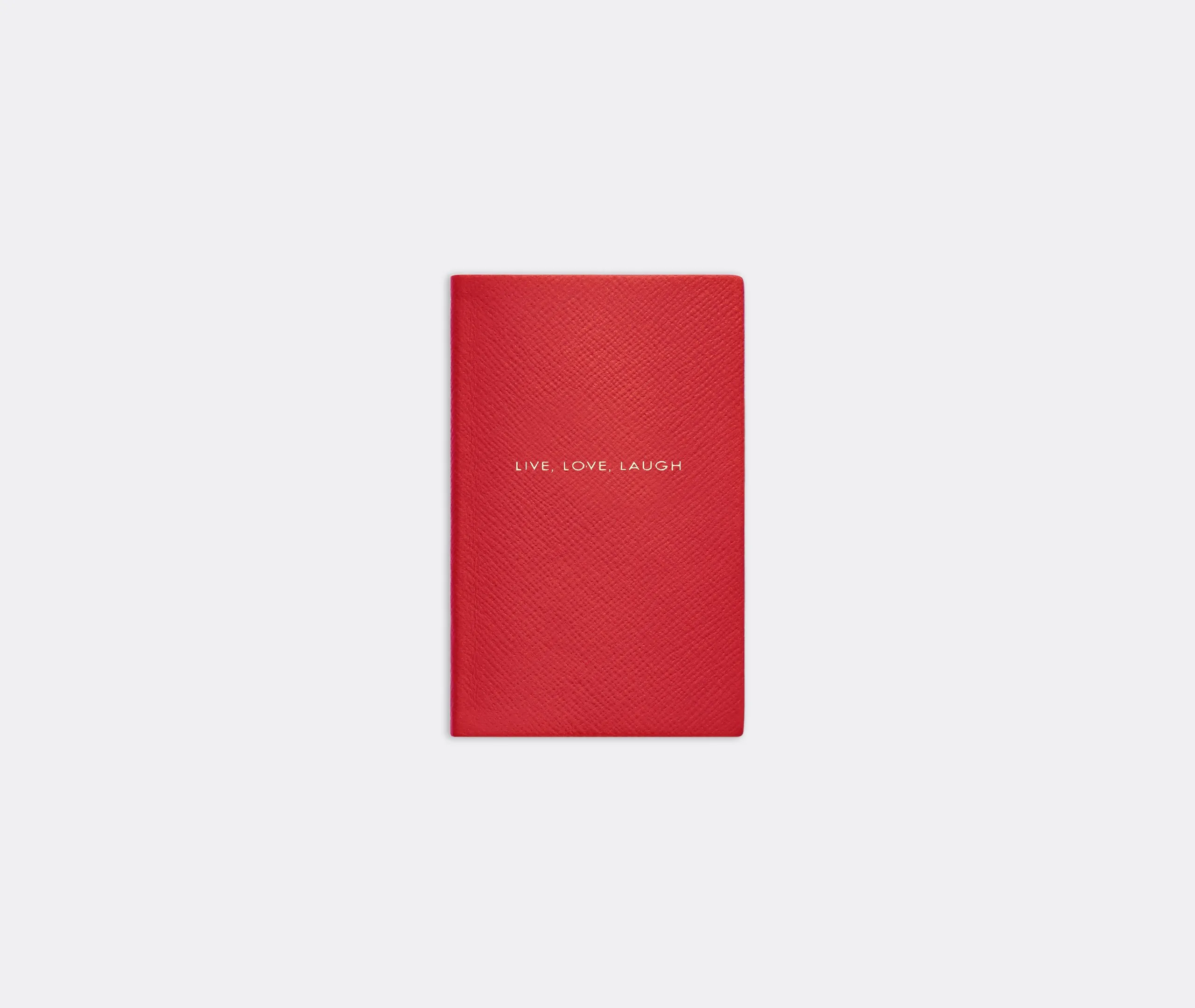 Pocket Notebook with Gold Embossing - Red, Leather
