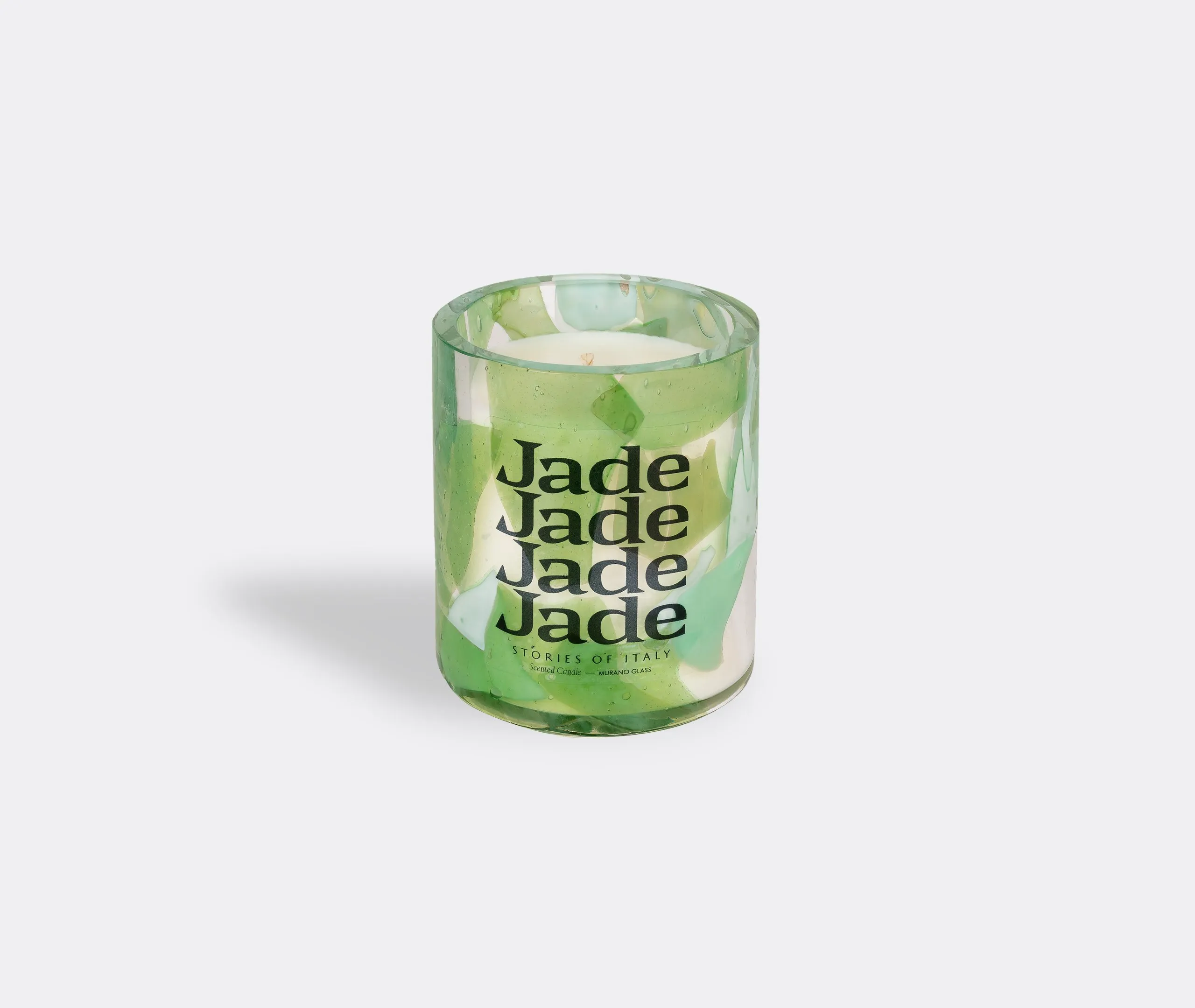 Jade Watercolour Candle - Green, Murano Glass