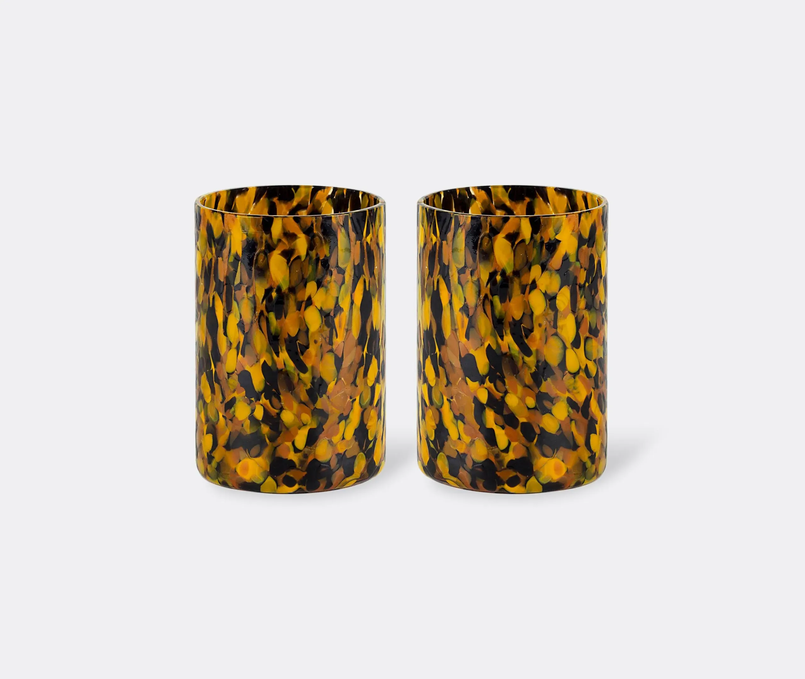 Macchia Su Macchia Leopardo Glasses Set of Two - Black & Topaz image