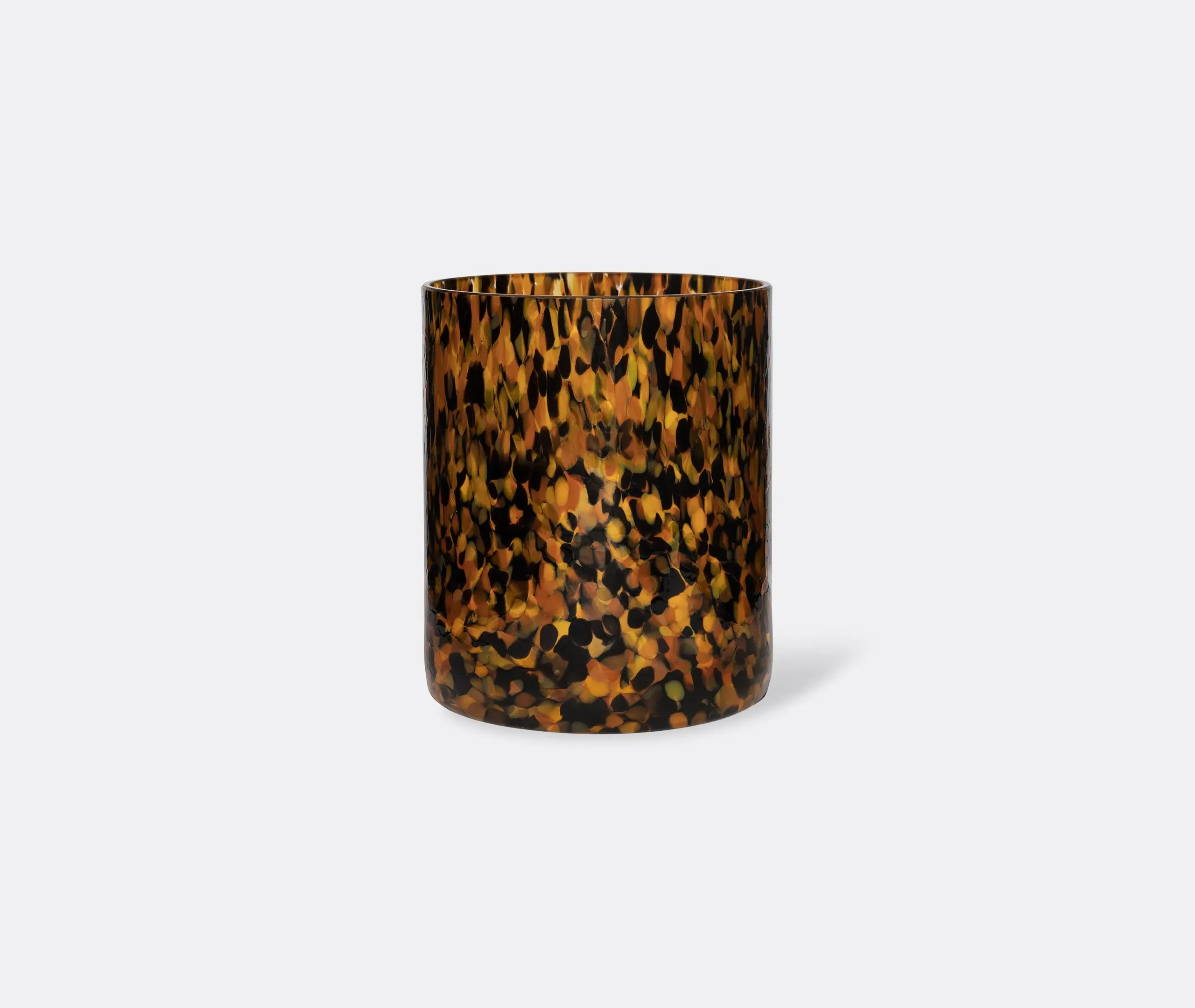 Medium Leopard Vase - Black & Topaz, Murano Glass image