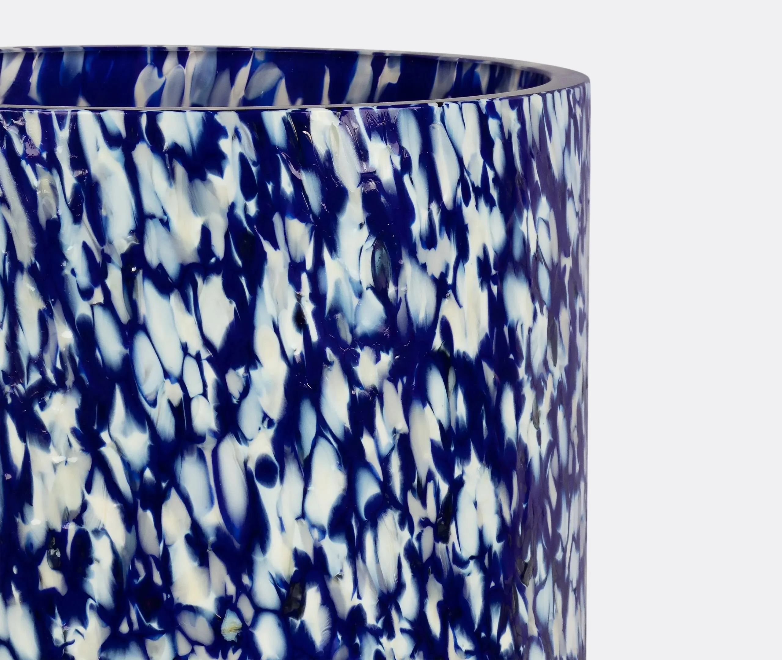 Medium Vase Macchia Technique - Ivory, Murano Glass