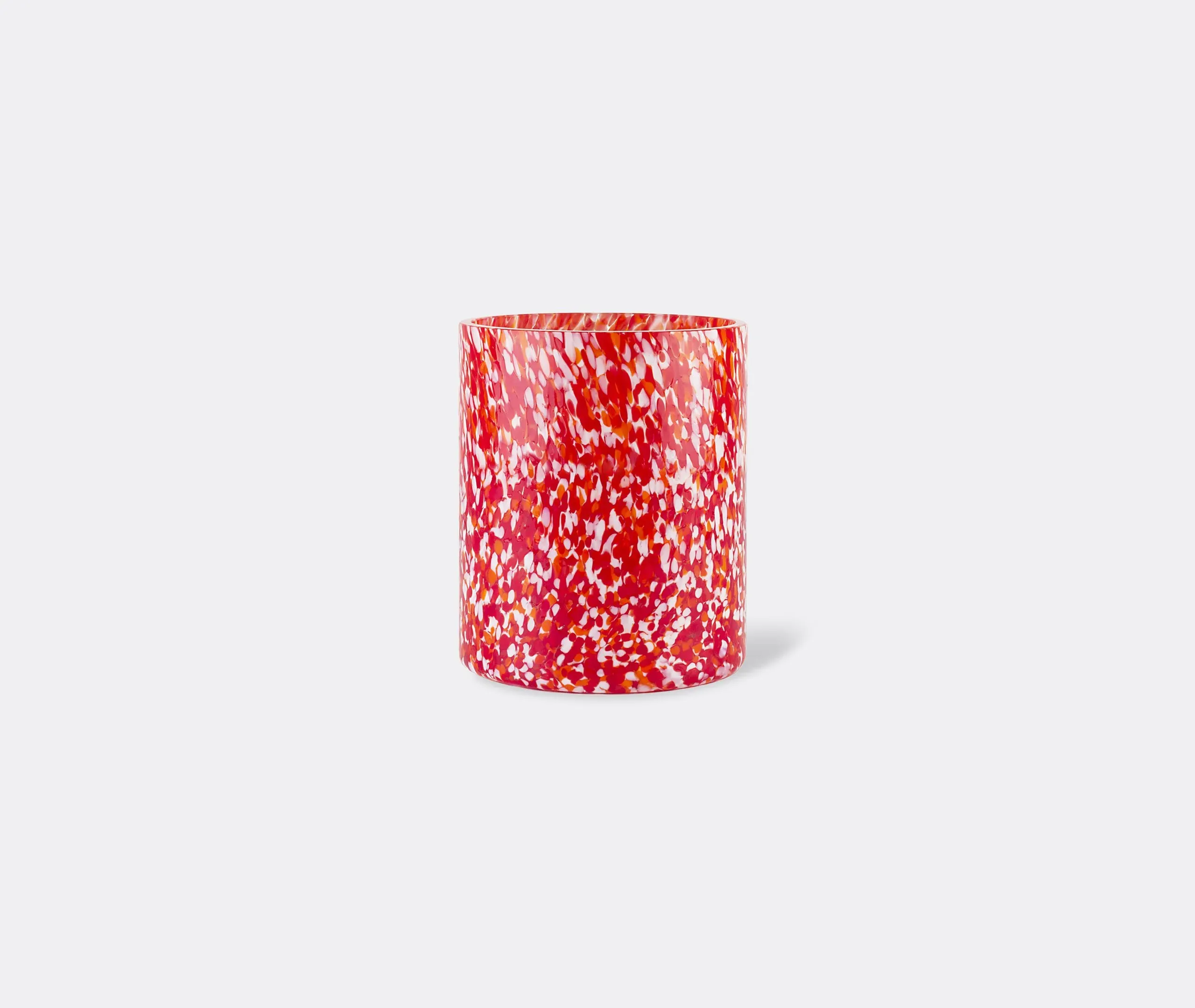 Medium Vase Macchia Technique - Red, Murano Glass