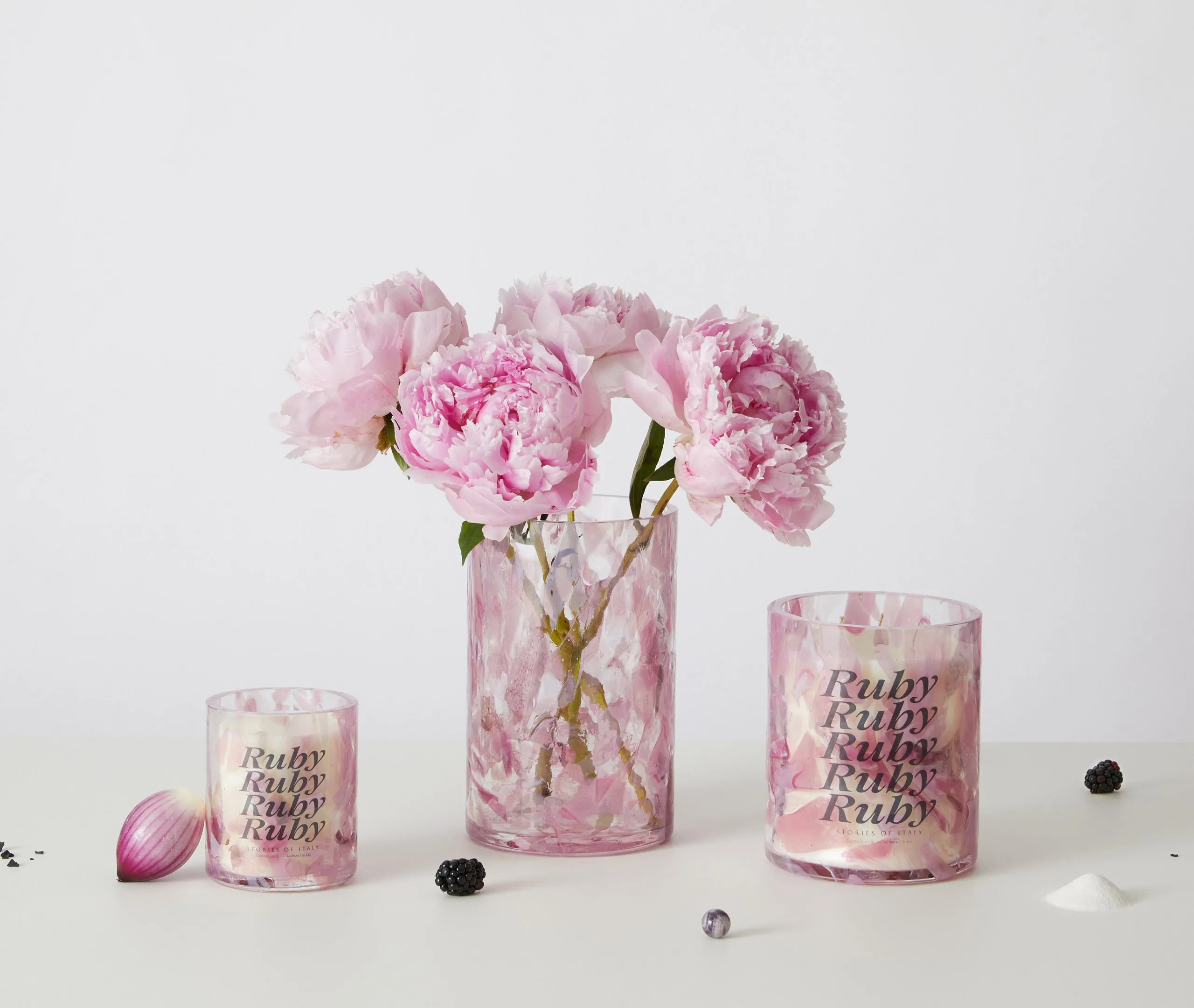 Ruby Watercolour Candle - Red, Murano Glass