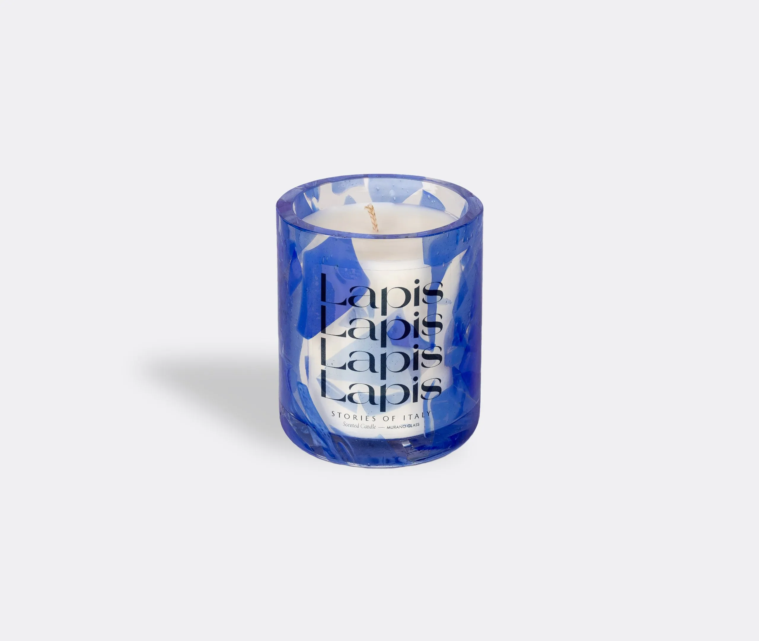 Scented Candle with Glass Container - Blue image