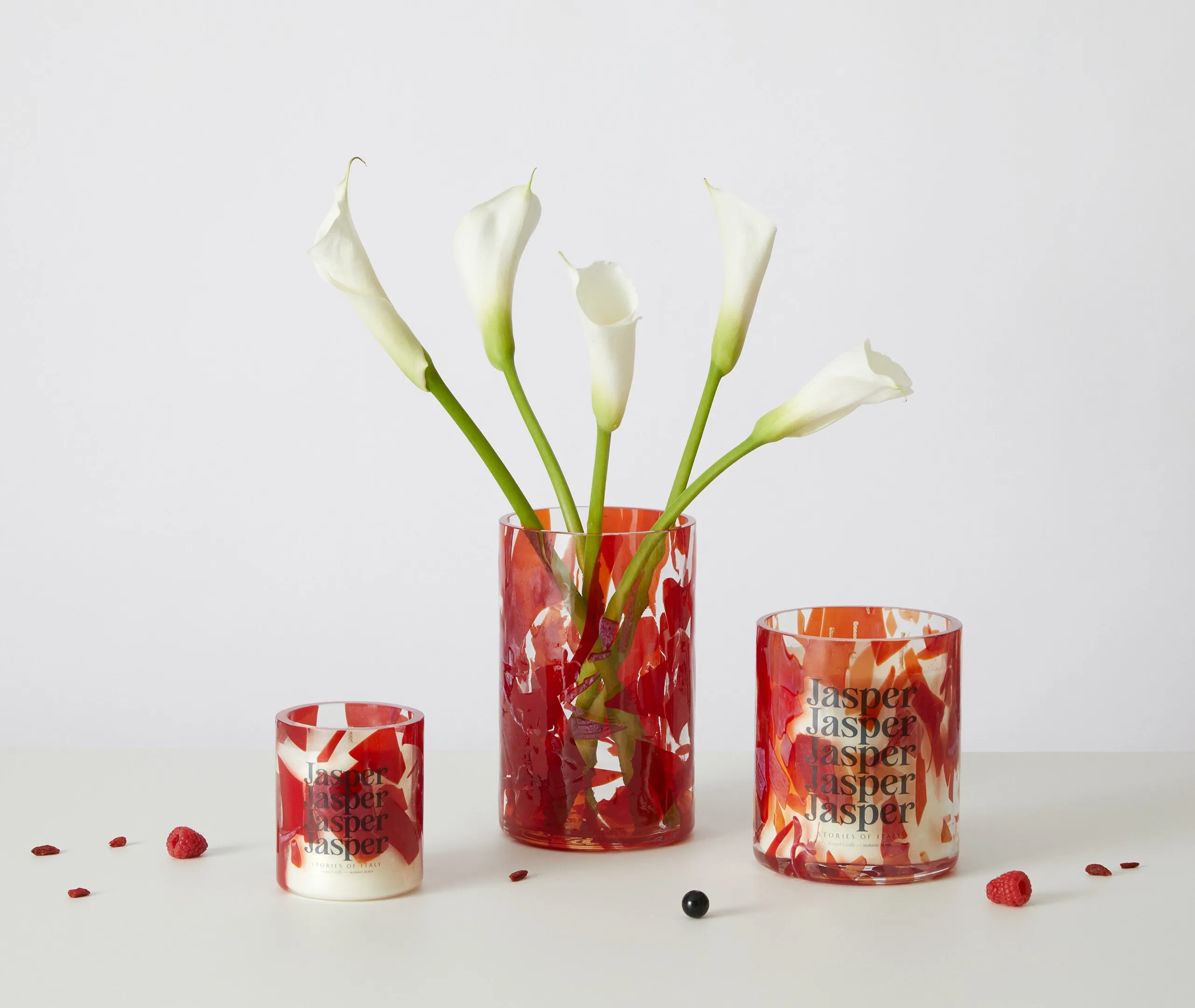 Scented Candle with Glass Container - Red