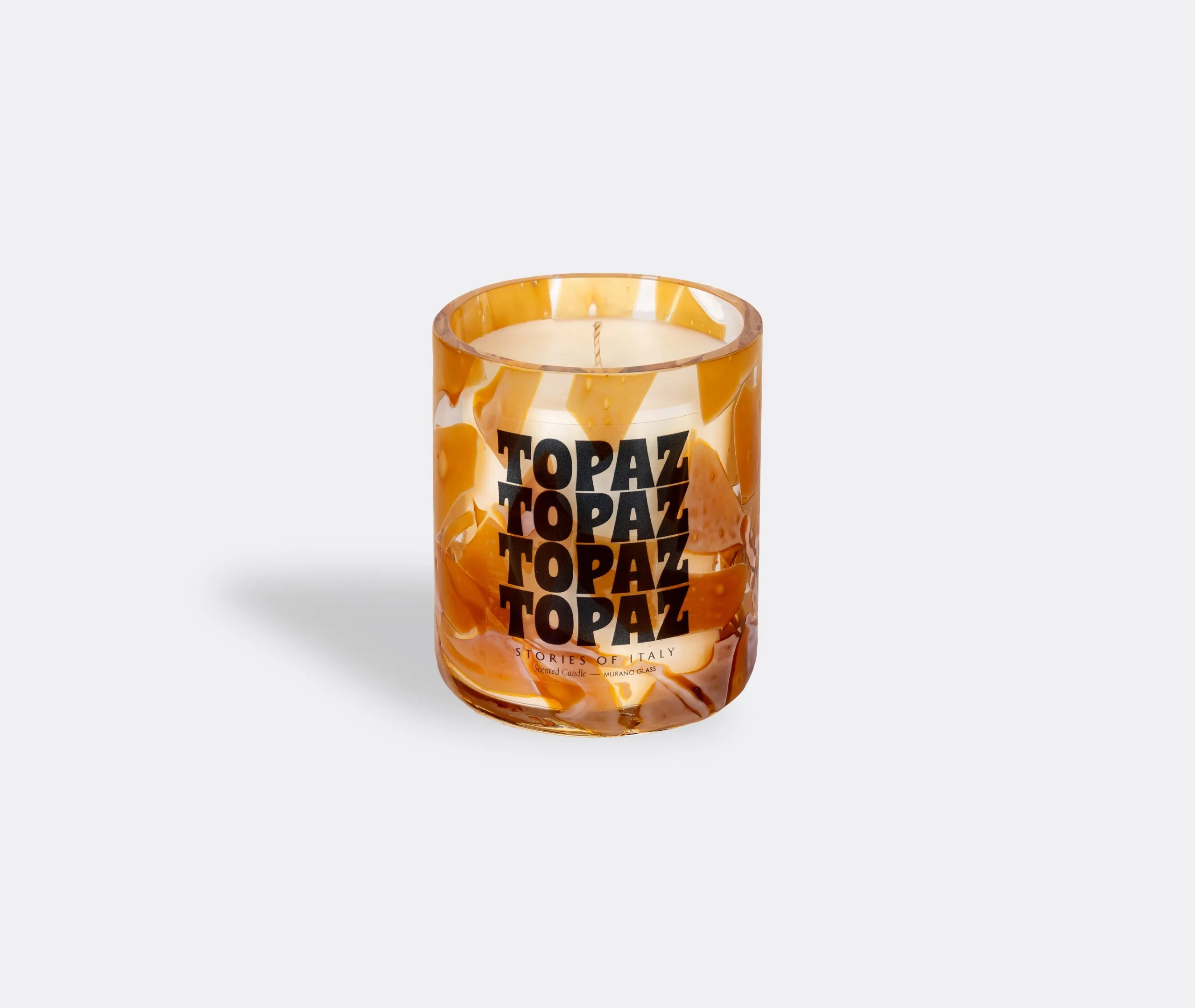 Topaz Watercolour Candle - Orange, Murano Glass