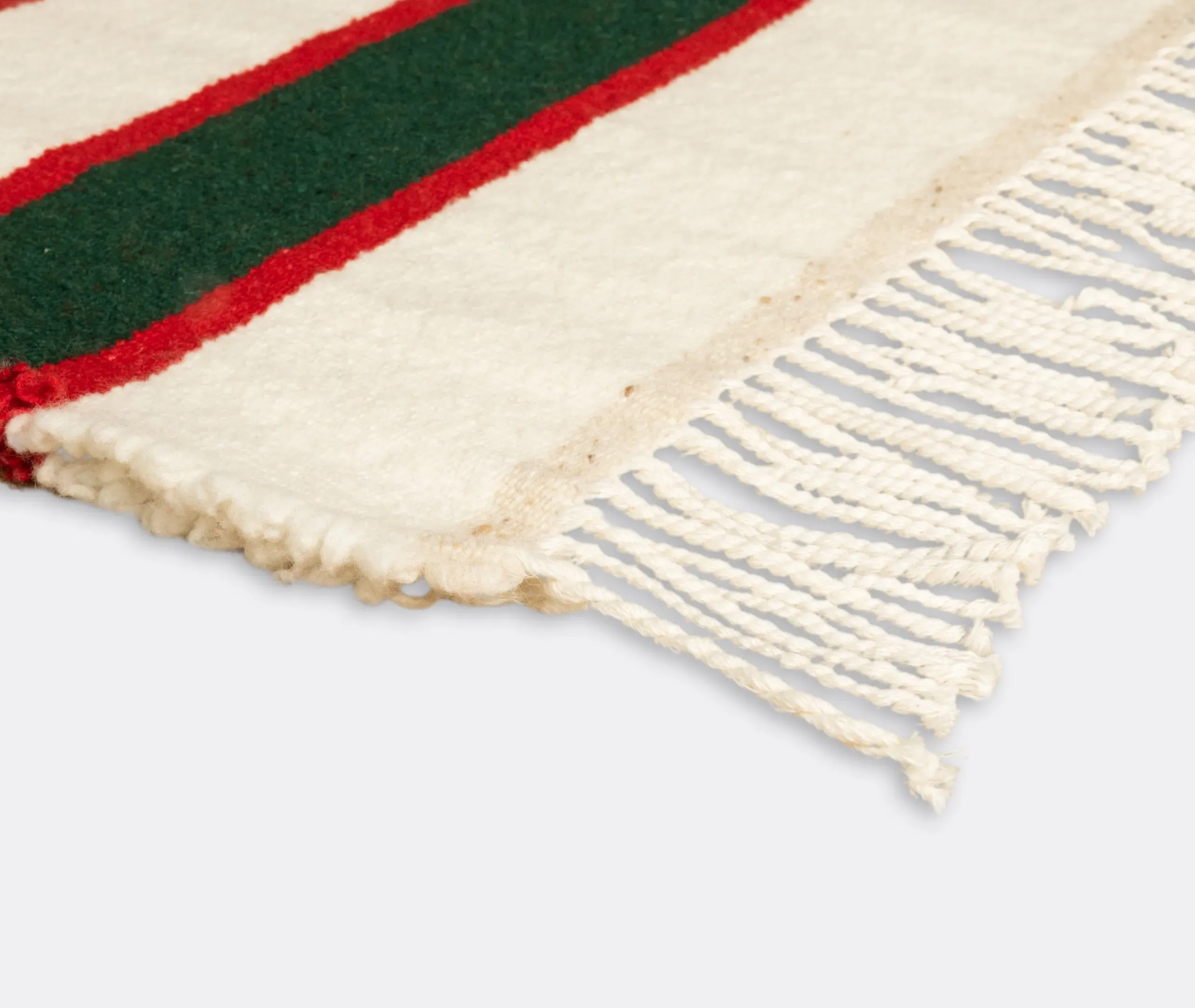 Prua Throw Blanket with Fringe - White, Cotton