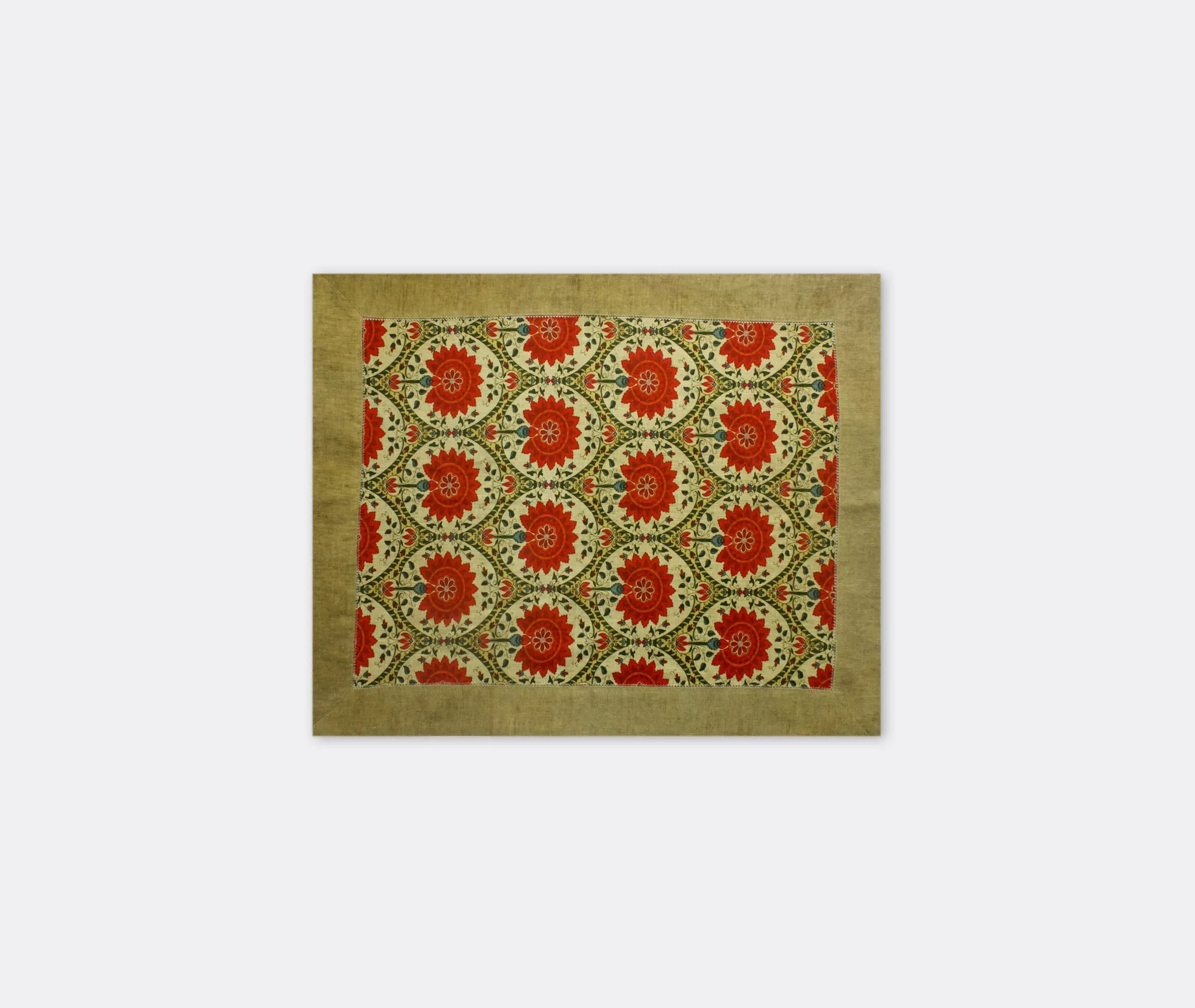 Set of 2 Placemats with Border Design - Beige, Linen image