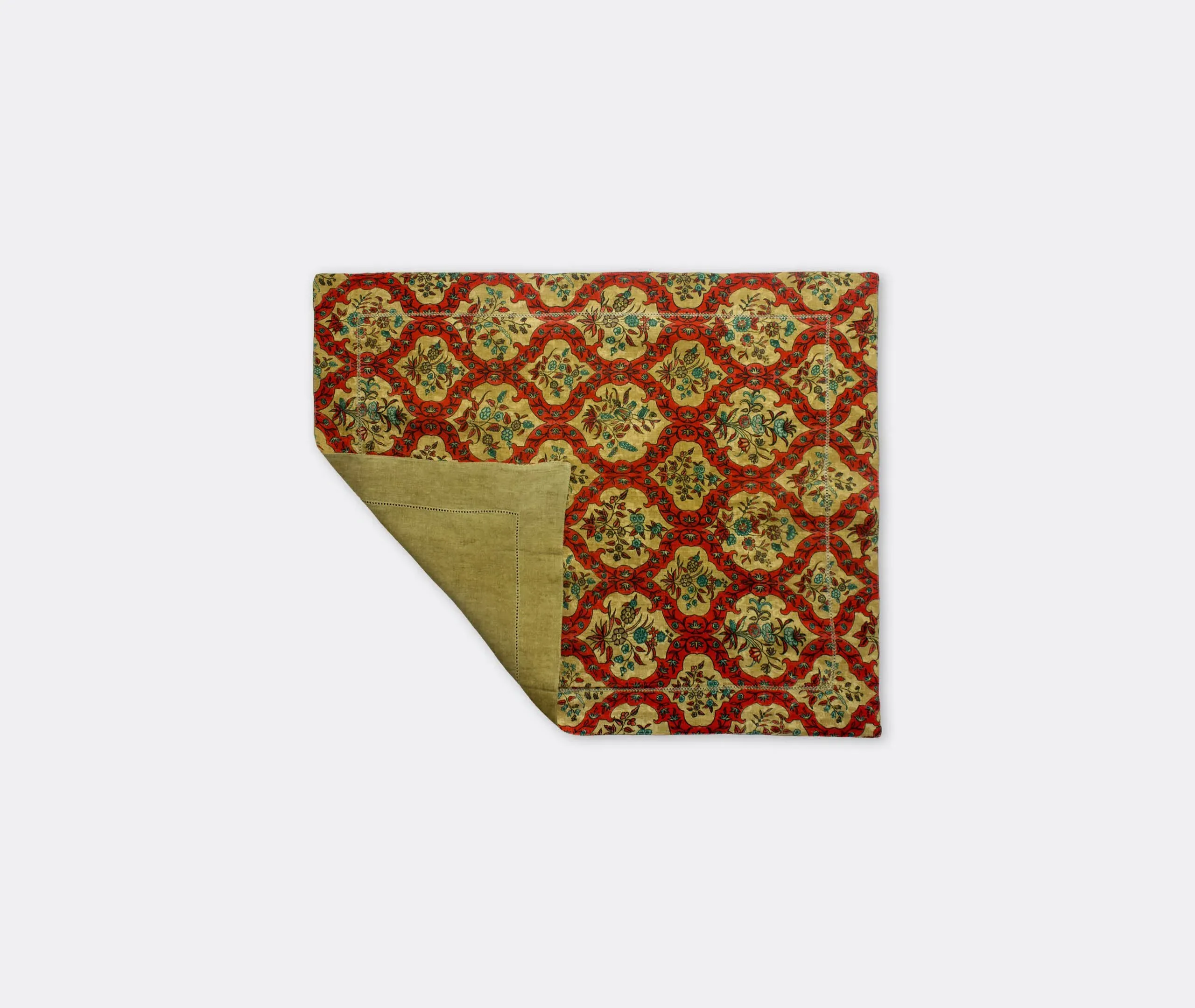 Set of 2 Placemats with Hemstitch - Beige, Linen