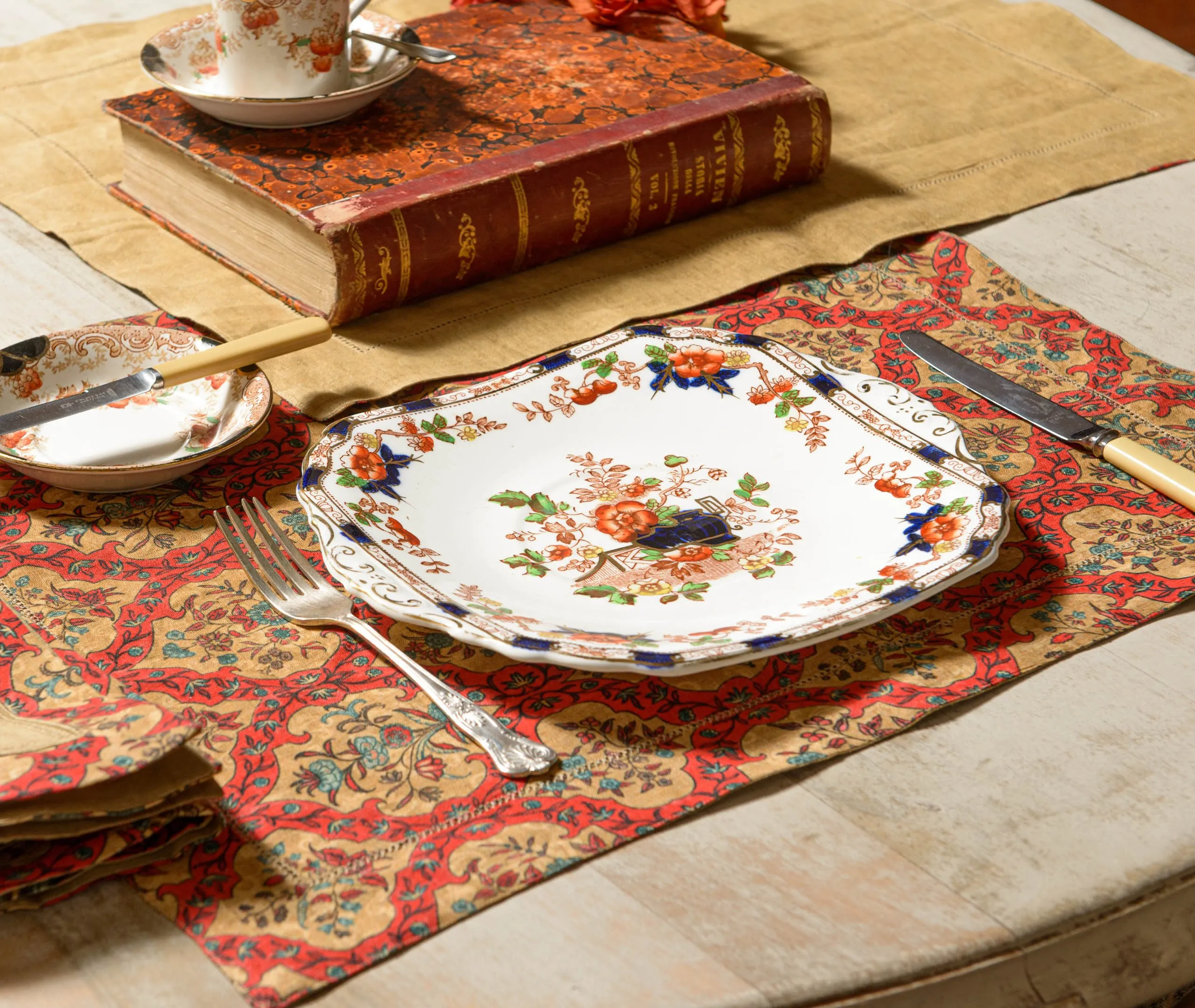 Set of 2 Placemats with Hemstitch - Beige, Linen