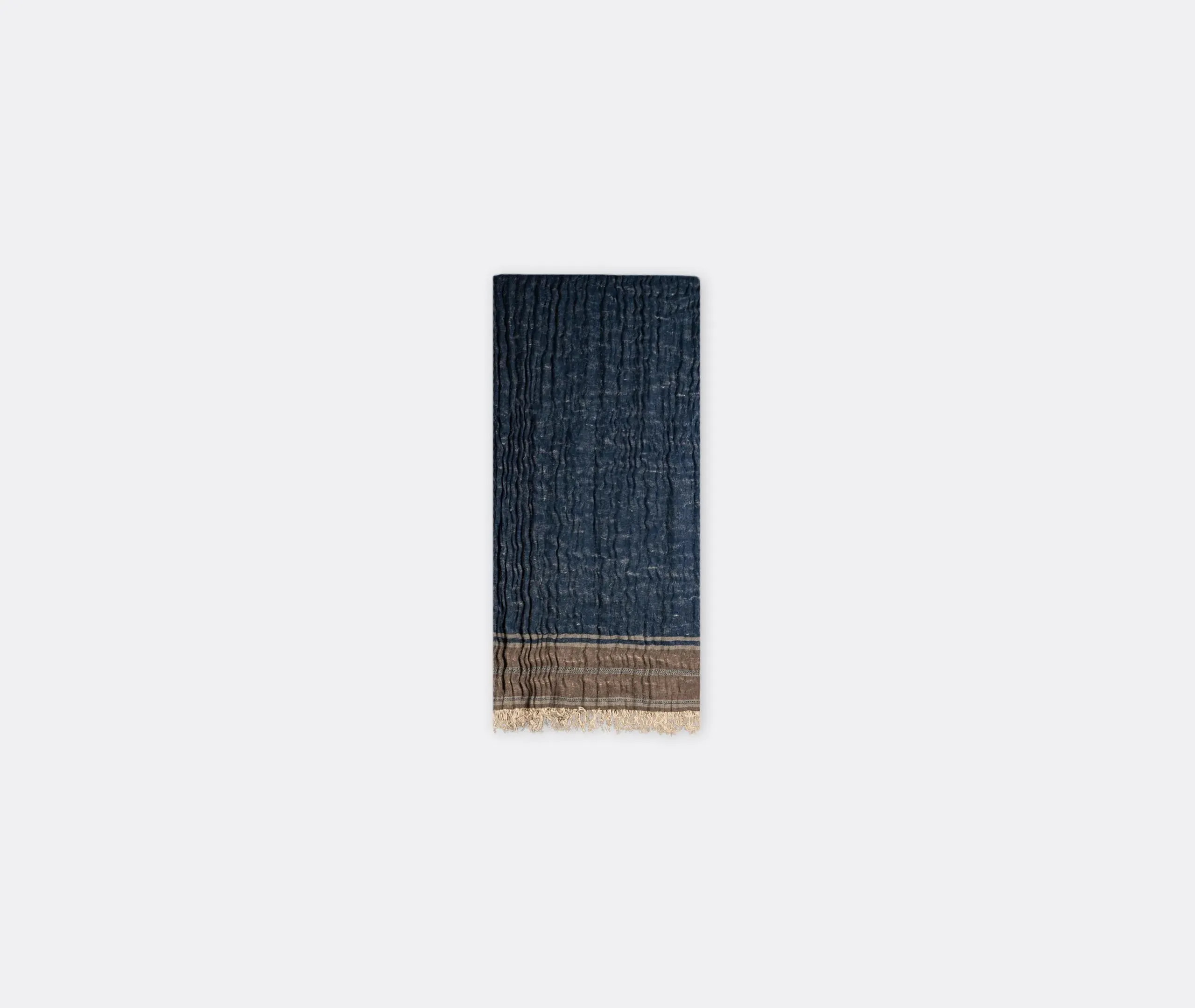 Throw Blanket with Fringe - Blue, Jute Cashmere