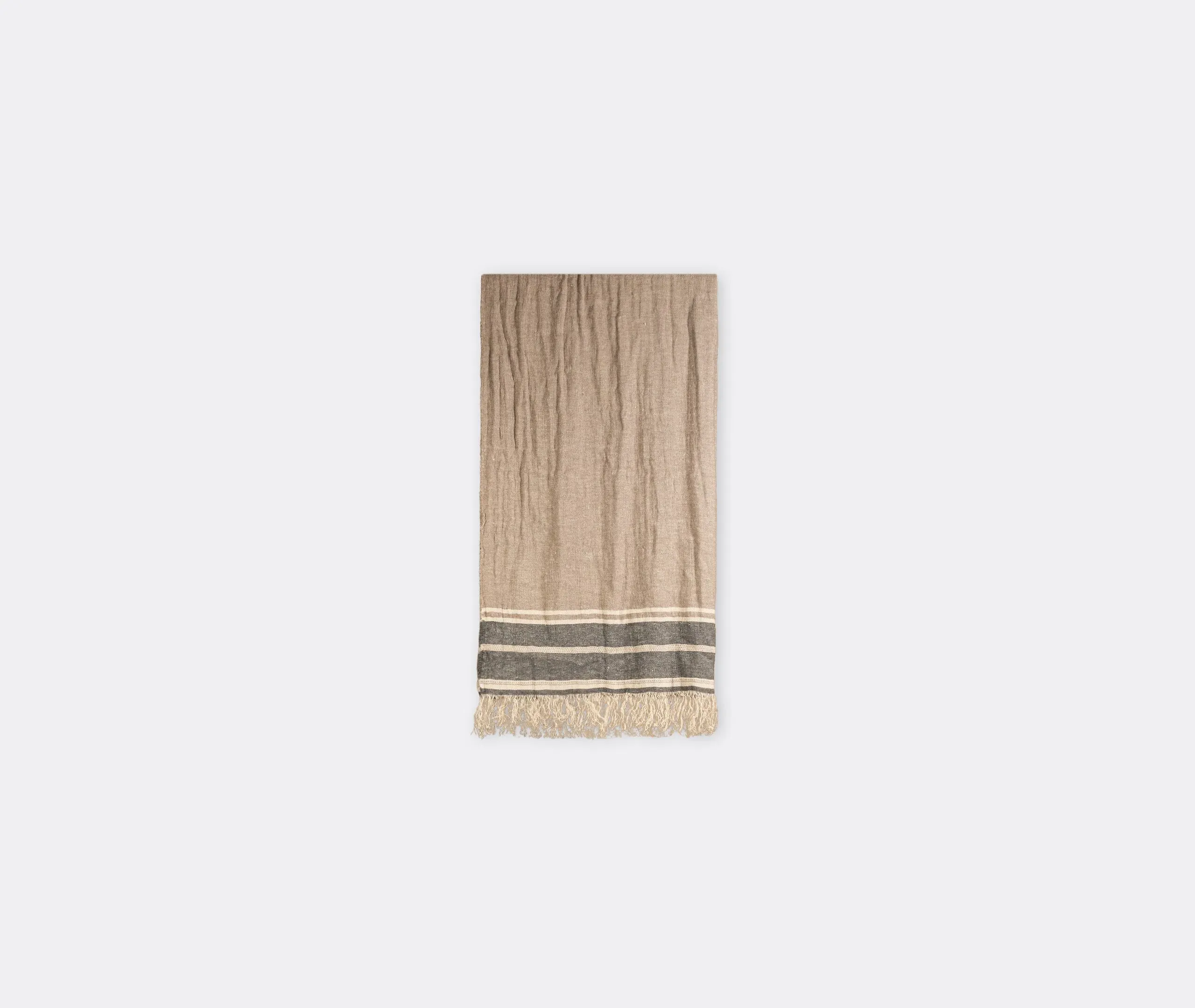 Throw Blanket with Fringe - Taupe, Jute Cashmere