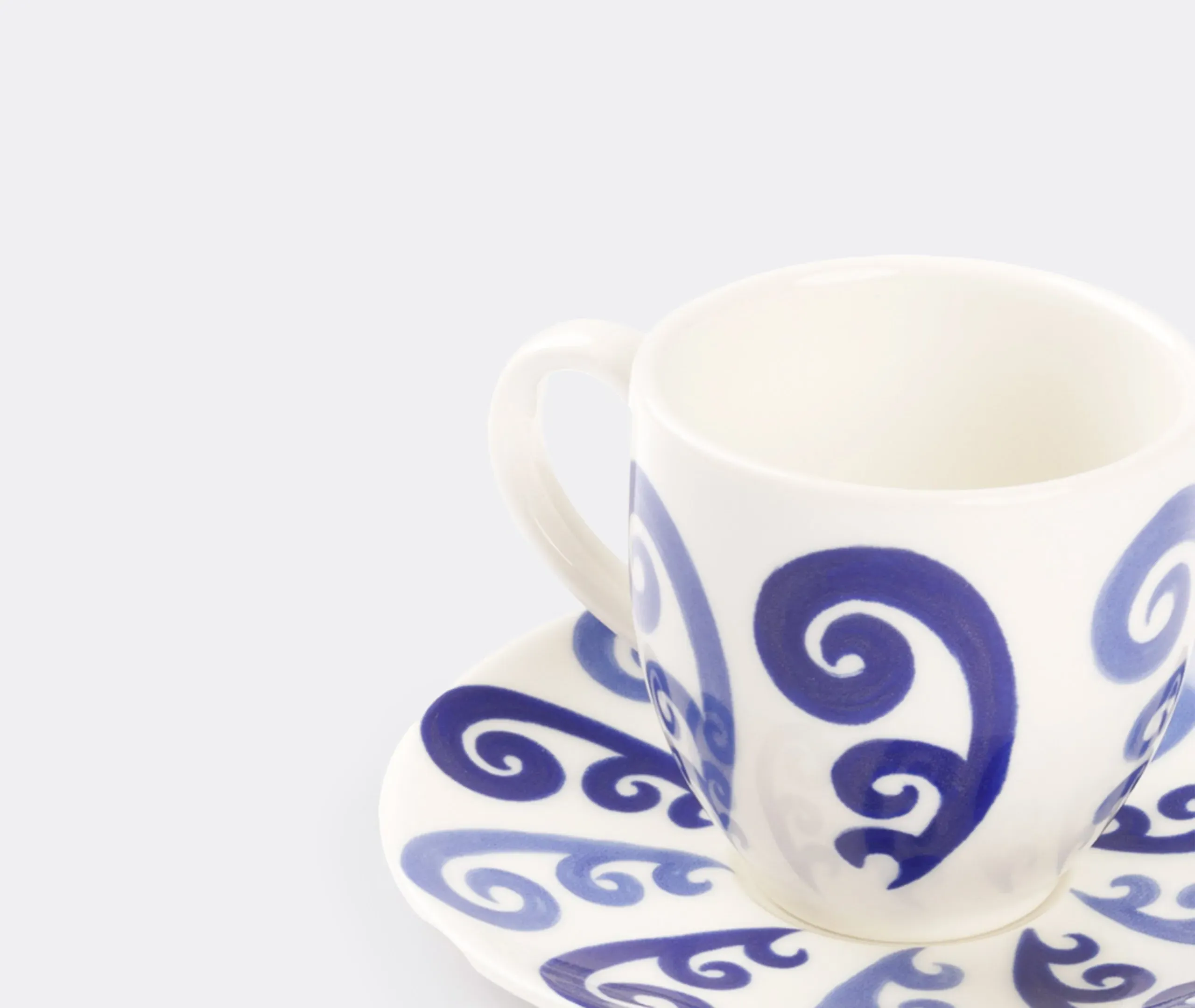Athenee Peacock Espresso Cup and Saucer - Blue, Porcelain