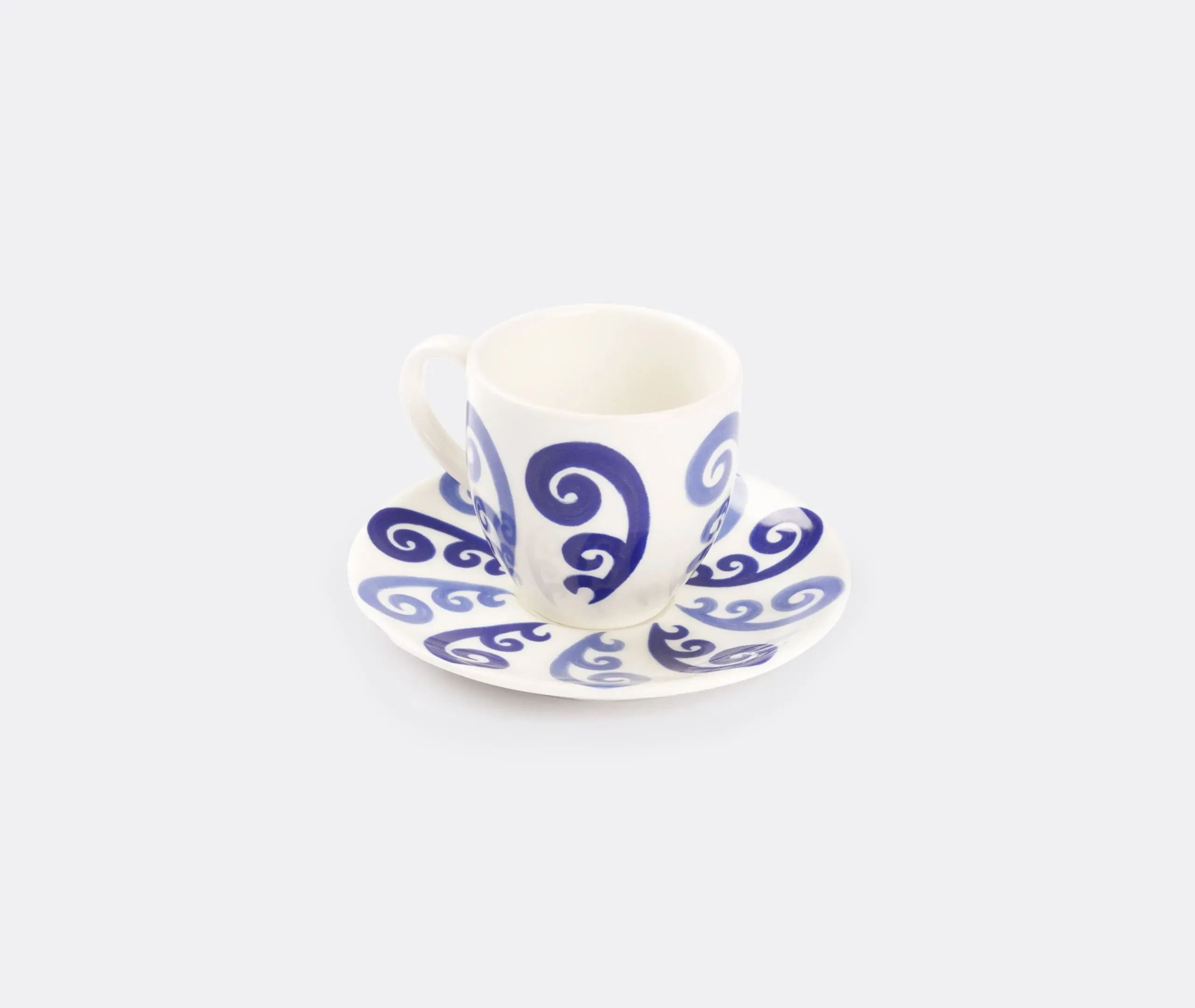 Athenee Peacock Espresso Cup and Saucer - Blue, Porcelain image