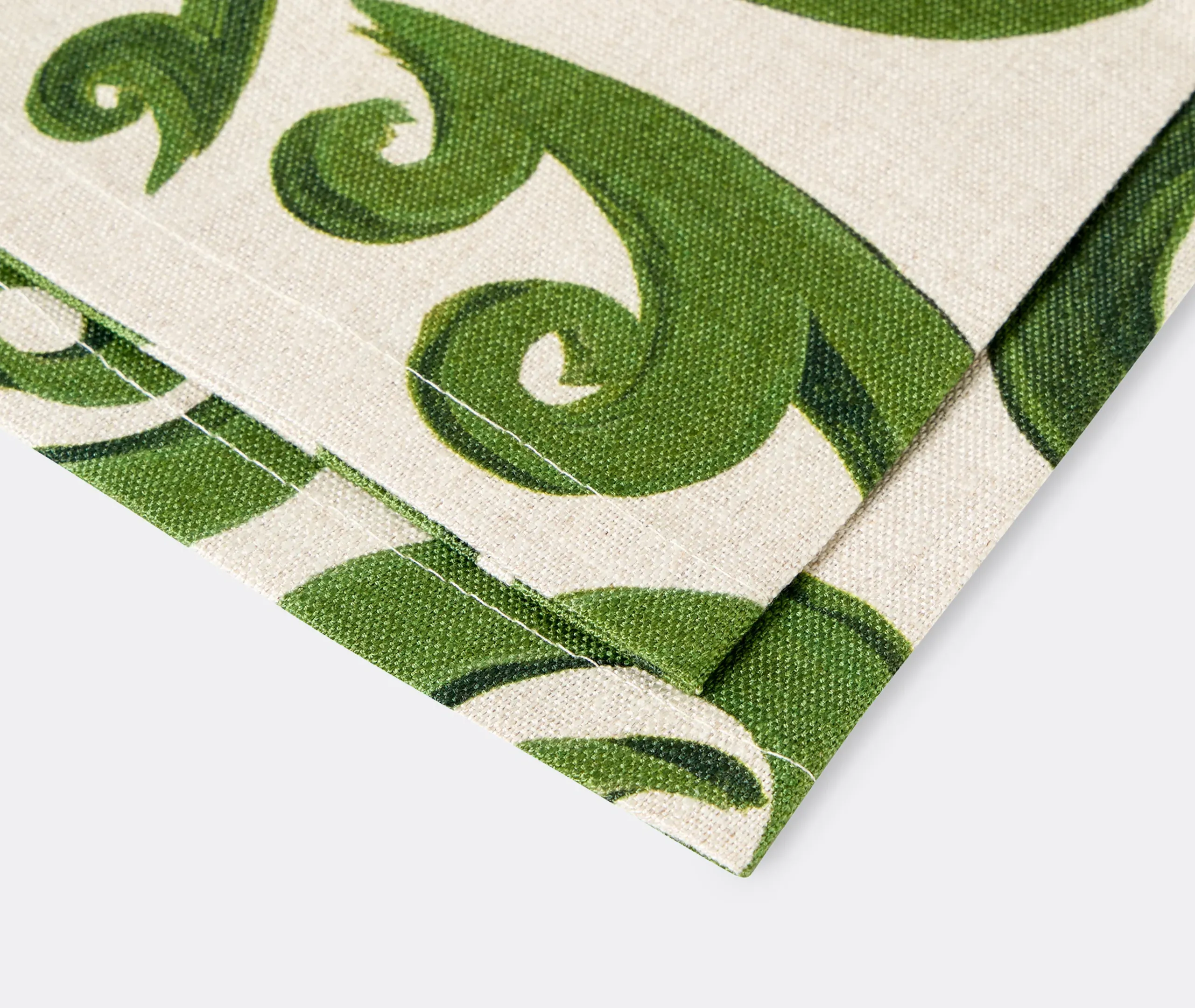 Athenee Peacock Napkin Set of Two - Green, Linen alternate view