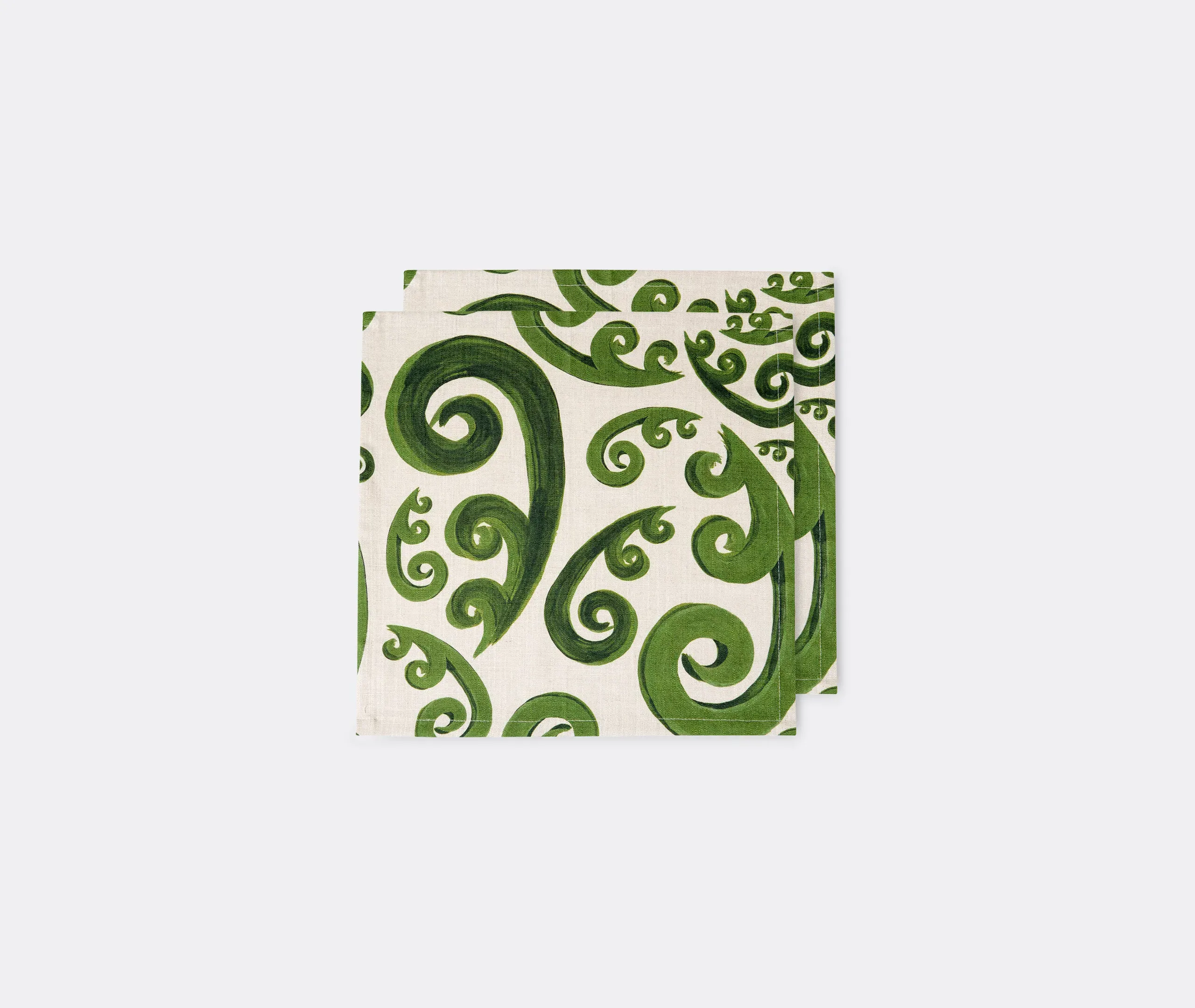 Athenee Peacock Napkin Set of Two - Green, Linen product