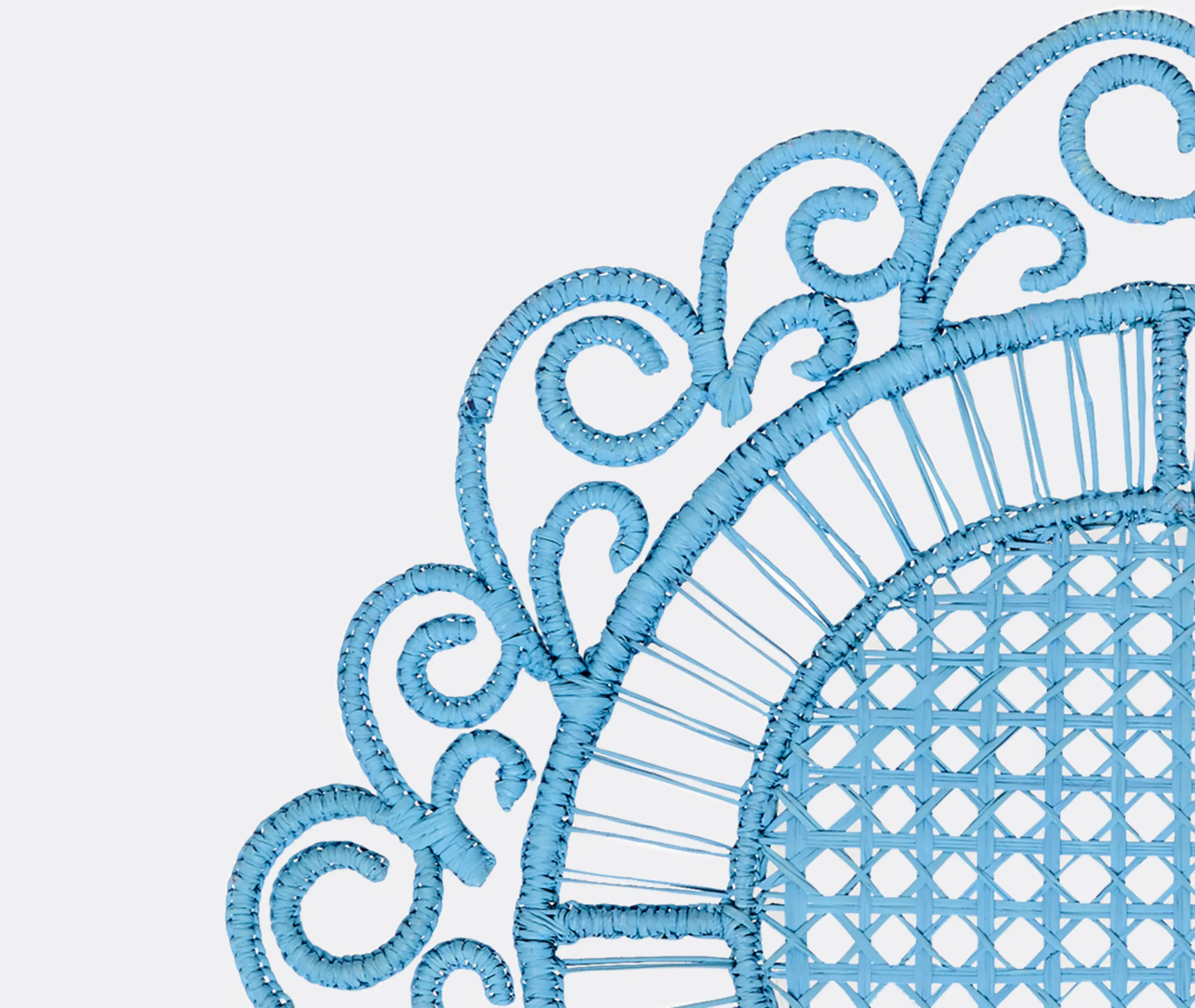 'Athenee Peacock' Placemat Set of Two - Light Blue, Iraka Palm Fibre alternate view